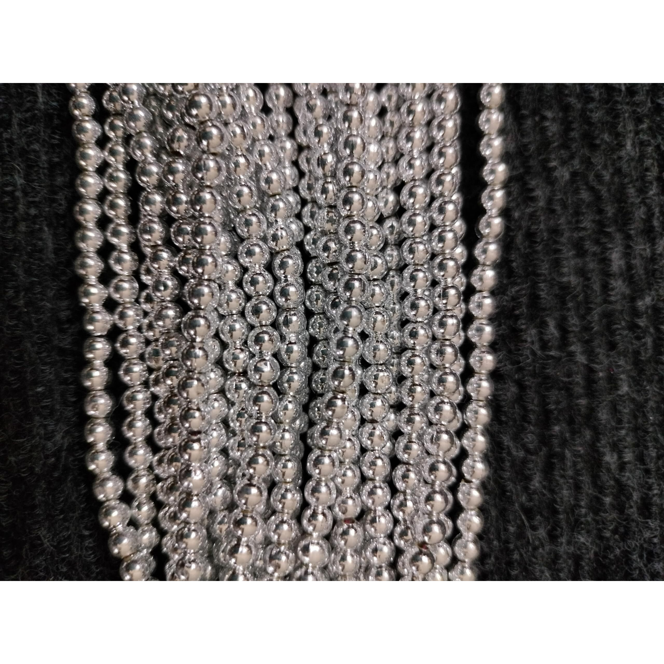 Ritika Craft Silver Plastic Bead Full Bunch 4Mm 1500 Beads Moti For Craft/Jewellery Making/Decorations