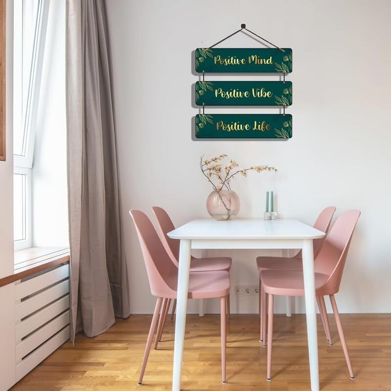 Welcome Wooden Wall Hanging Decoration Items For Home | Mdf Art For Living Room | Decorative Item For House | Modern Wood Hanger - Positive Mind Vibe Only