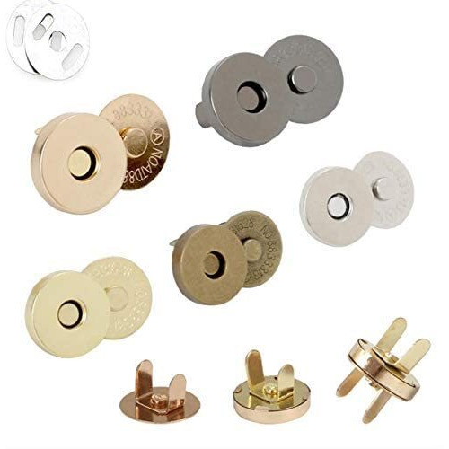 Diy Crafts Pack 6 Pcs, Antique Silver, Magnetic Snap Fasteners Clasps Buttons Handbag Purse Wallet Craft Bags Parts Accessories Pick Col(Pack 6 Pcs, Antique Silver)