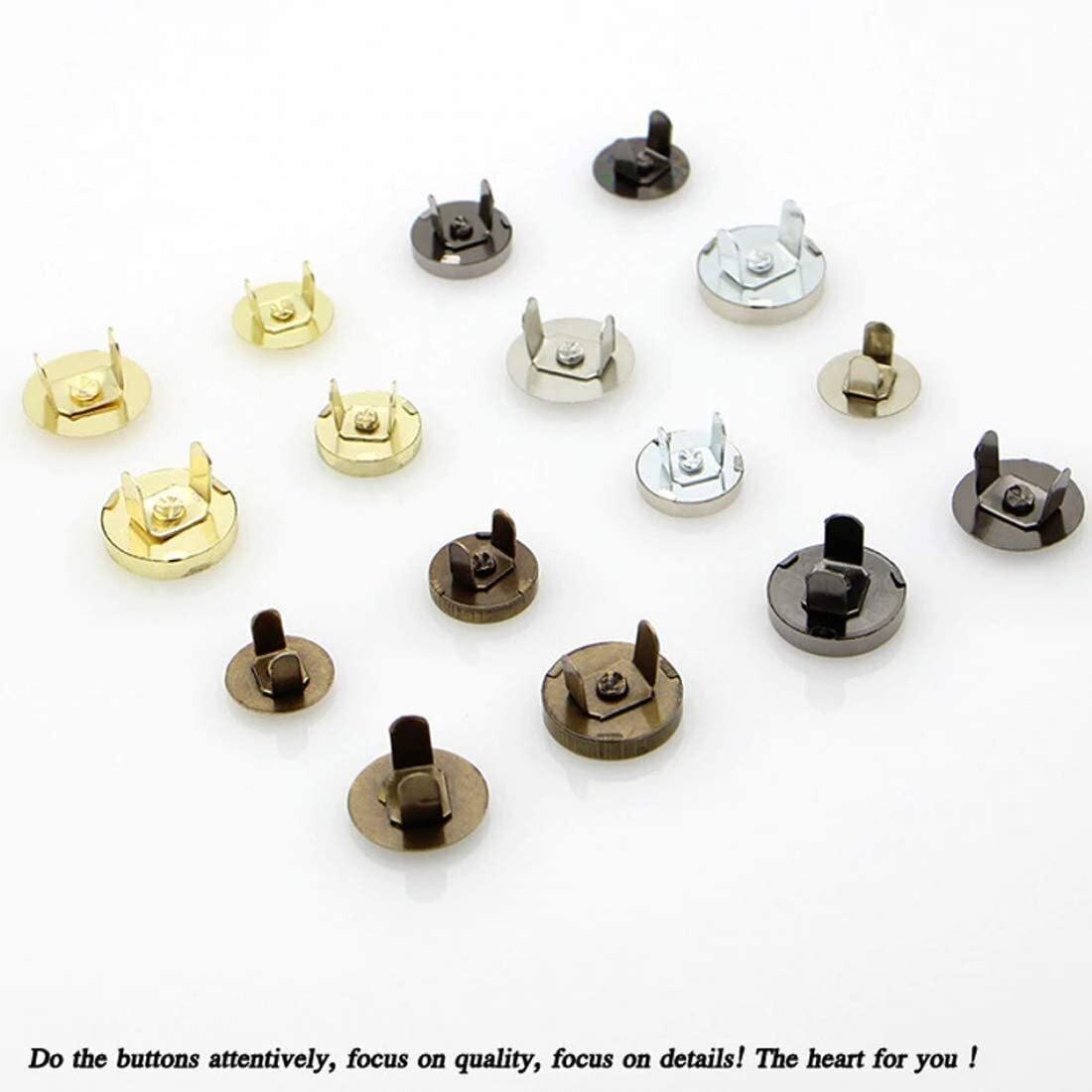 Diy Crafts Pack 10 Pcs, Antique Bronze, Magnetic Snap Fasteners Clasps Buttons Handbag Purse Wallet Craft Bags Parts Accessories Pick Co (Pack 10 Pcs, Antique Bronze)