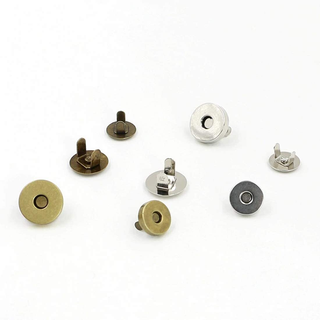 Diy Crafts Pack 10 Pcs, Antique Bronze, Magnetic Snap Fasteners Clasps Buttons Handbag Purse Wallet Craft Bags Parts Accessories Pick Co (Pack 10 Pcs, Antique Bronze)