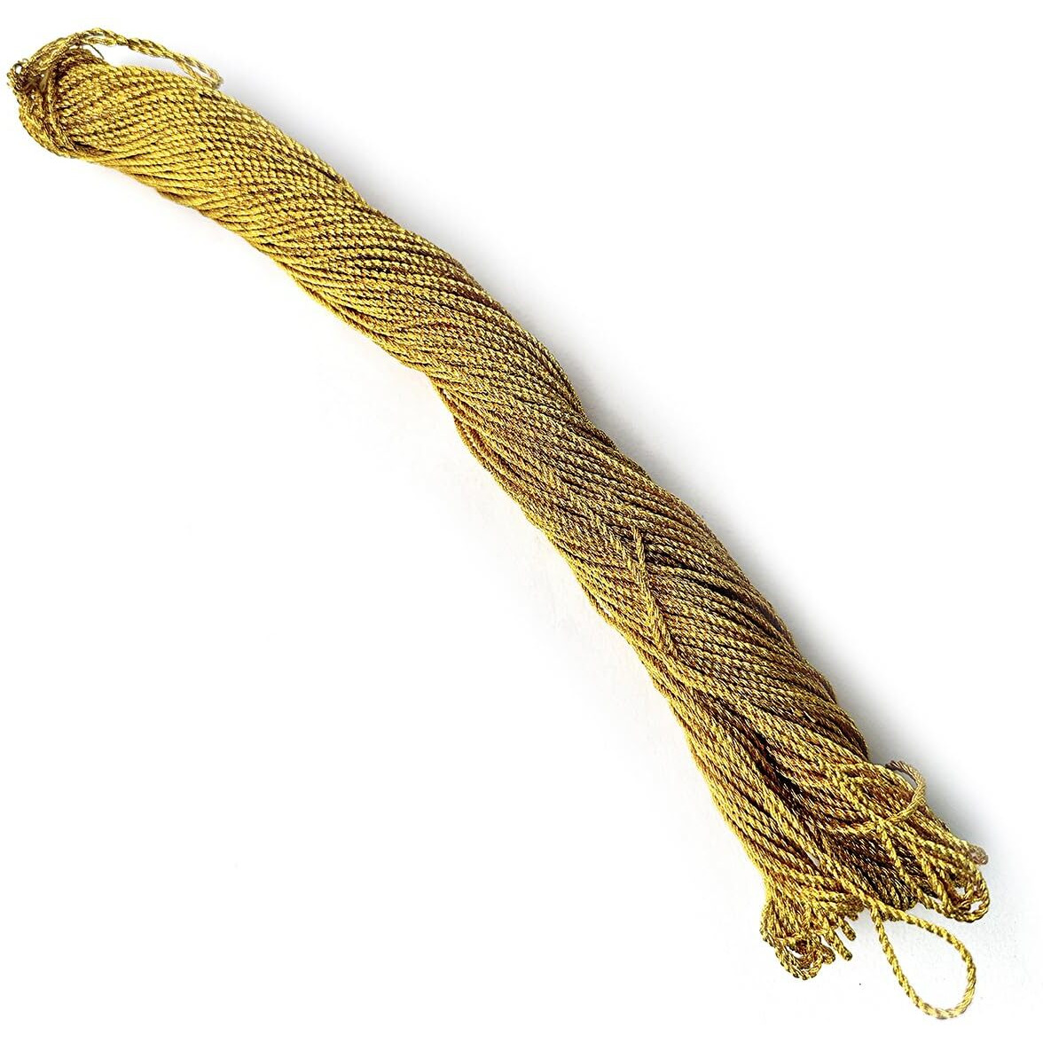 Embroiderymaterial 1Mm Thick Metallic Zari Threads For Jewellery Making, Bracelet Making, Zari Thread For Aari Work, Embroidery Work, Dori/Rope/Dhaga (30 Meters/Yellow Gold Color)