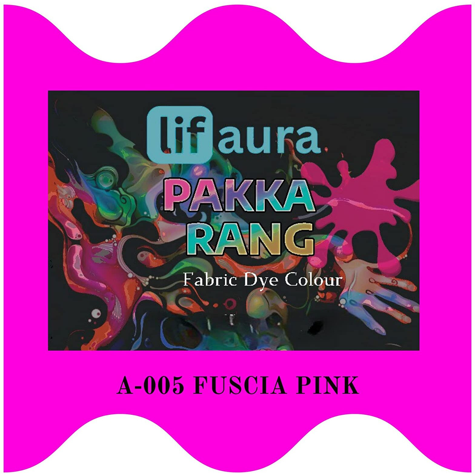 Prokart Lifaura Pakka Rang Kit Fabric Dye Includes Pack Of 5 Sachets (5G Each 25G Pack) 30G Dyfixer, 2Pair Gloves And 5 Rubber Band Pack Of 5 Sachets Shadea-05 Fuscia Pink