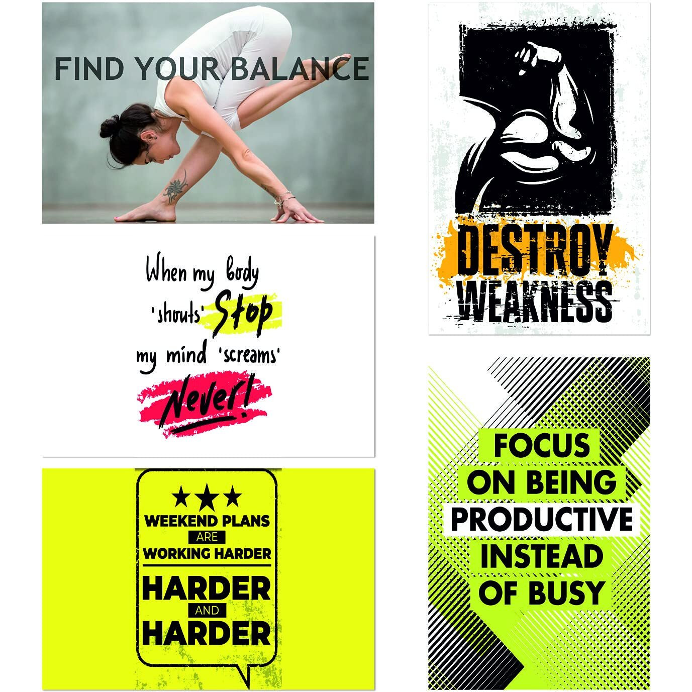 Printelligent Motivational Positive Office Quotes Inspirational Wall Posters - 12 X 18 Inch (Pack Of 10) (Quotes Design -9)