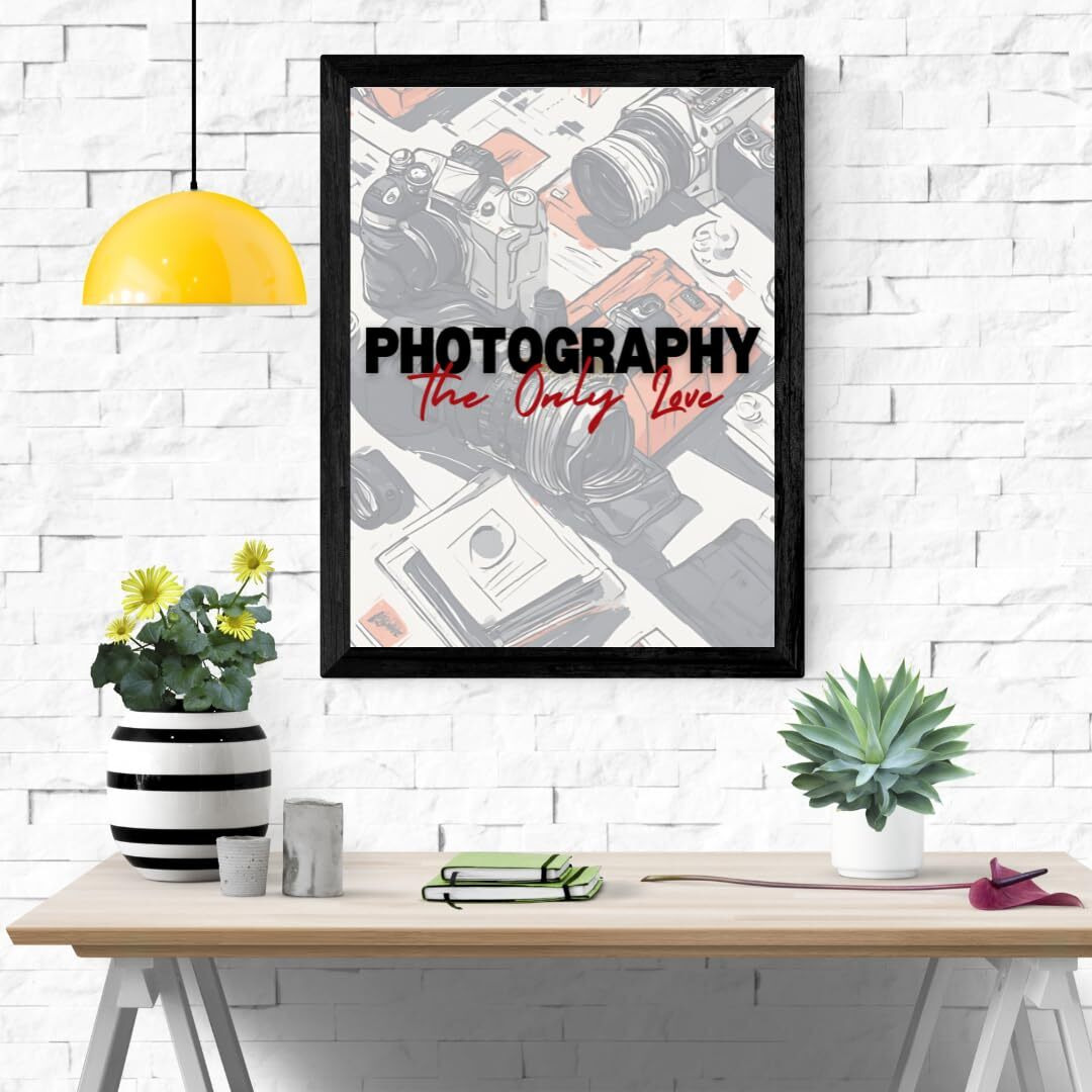 Casabonica Good Vibes Wall Posters|Love For Photography Wall Frames|Framed Posters|Wall Posters With Frame For Office, Home, Bedroom, Living Room|Set Of 1 | Size - A4