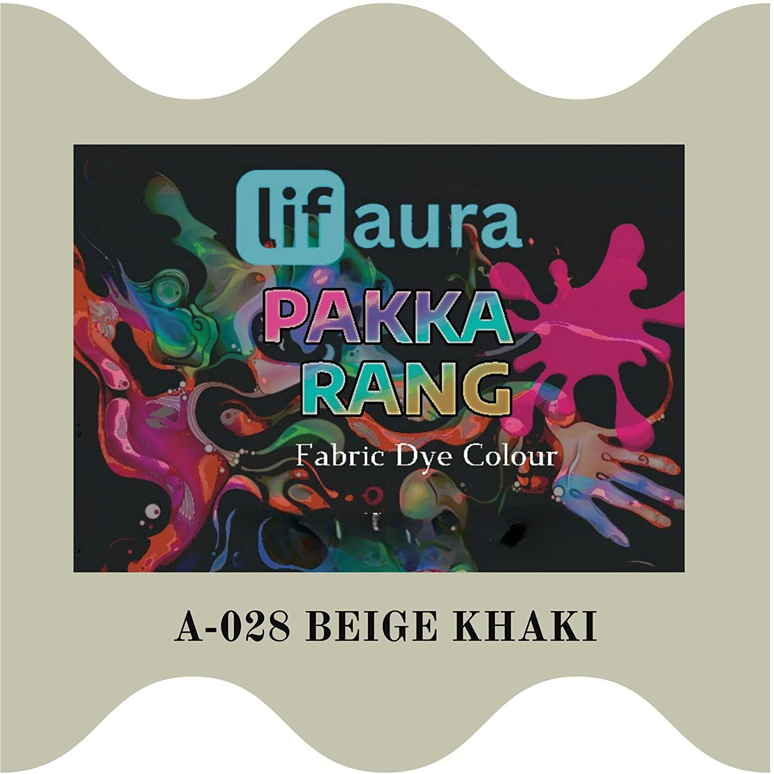 Prokart Lifaura Pakka Rang Kit Fabric Dye Includes Pack Of 5 Sachets (5G Each 25G Pack) 30G Dyfixer, 2Pair Gloves And 5 Rubber Band Shadea-28 Beige Khaki
