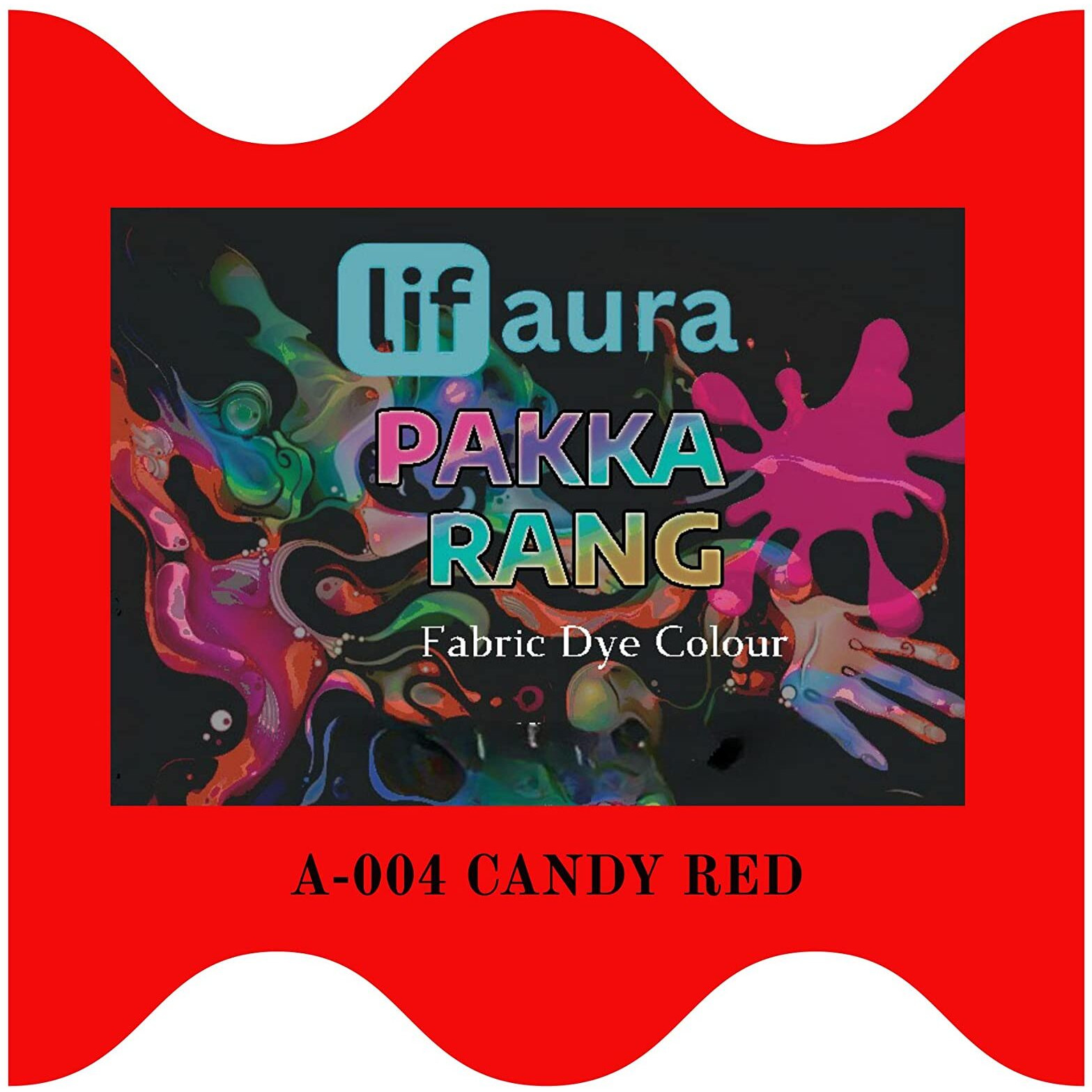 Prokart Lifaura Pakka Rang Kit Fabric Dye Includes Pack Of 5 Sachets (5G Each 25G Pack) 30G Dyfixer, 2Pair Gloves And 5 Rubber Band Pack Of 5 Sachets Shadea-04 Candy Red