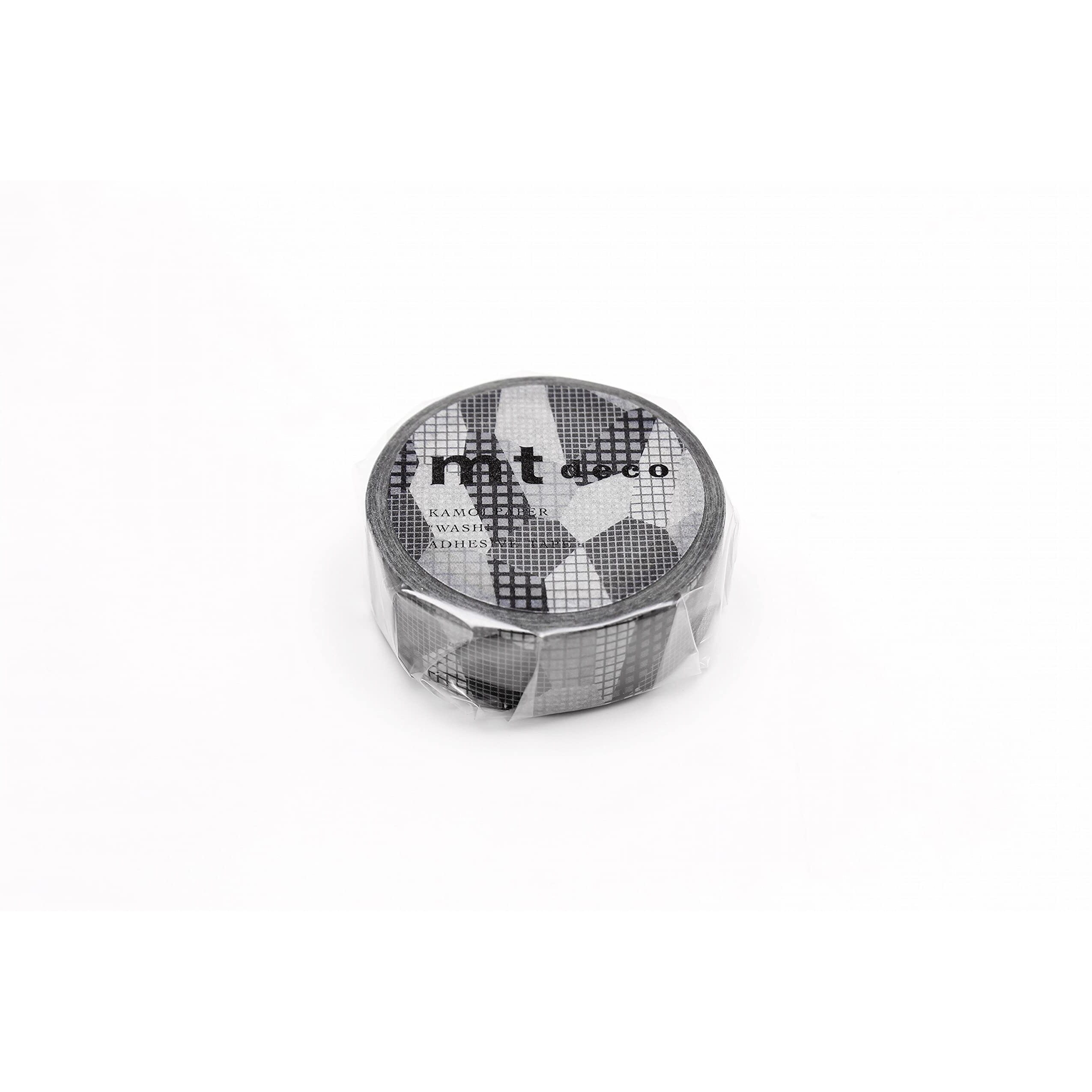 Mt Washi Masking Tape Borders, 15 Mm X 7 Mtrs Shade - Separate Check Monochrome, (Pack Of 1)
