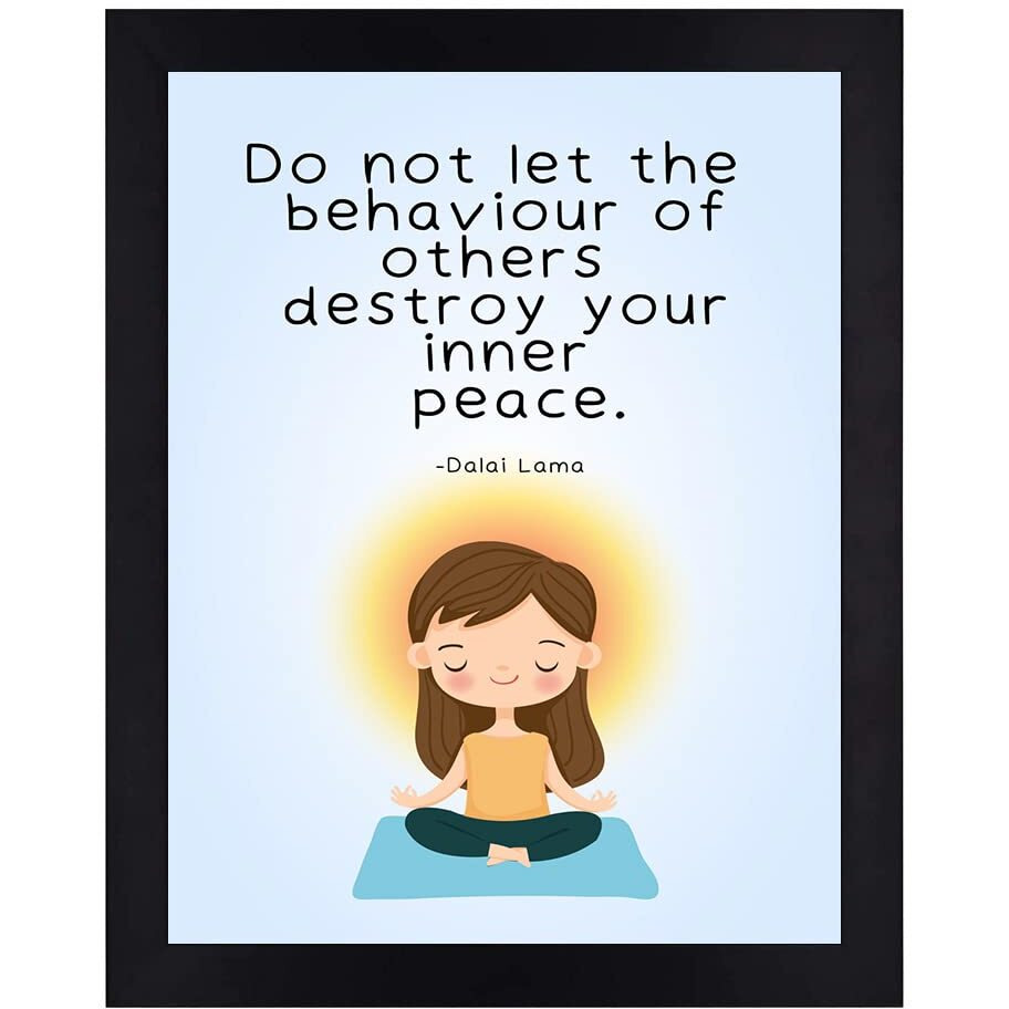 Interio Crafts Dalai Lama Motivational Quote Wall Framed Poster,Dalai Lama Frame Wall Hanging,Dalai Lama Quotes Poster,Synthetic Wood, Black Frame, 13X10 Inches