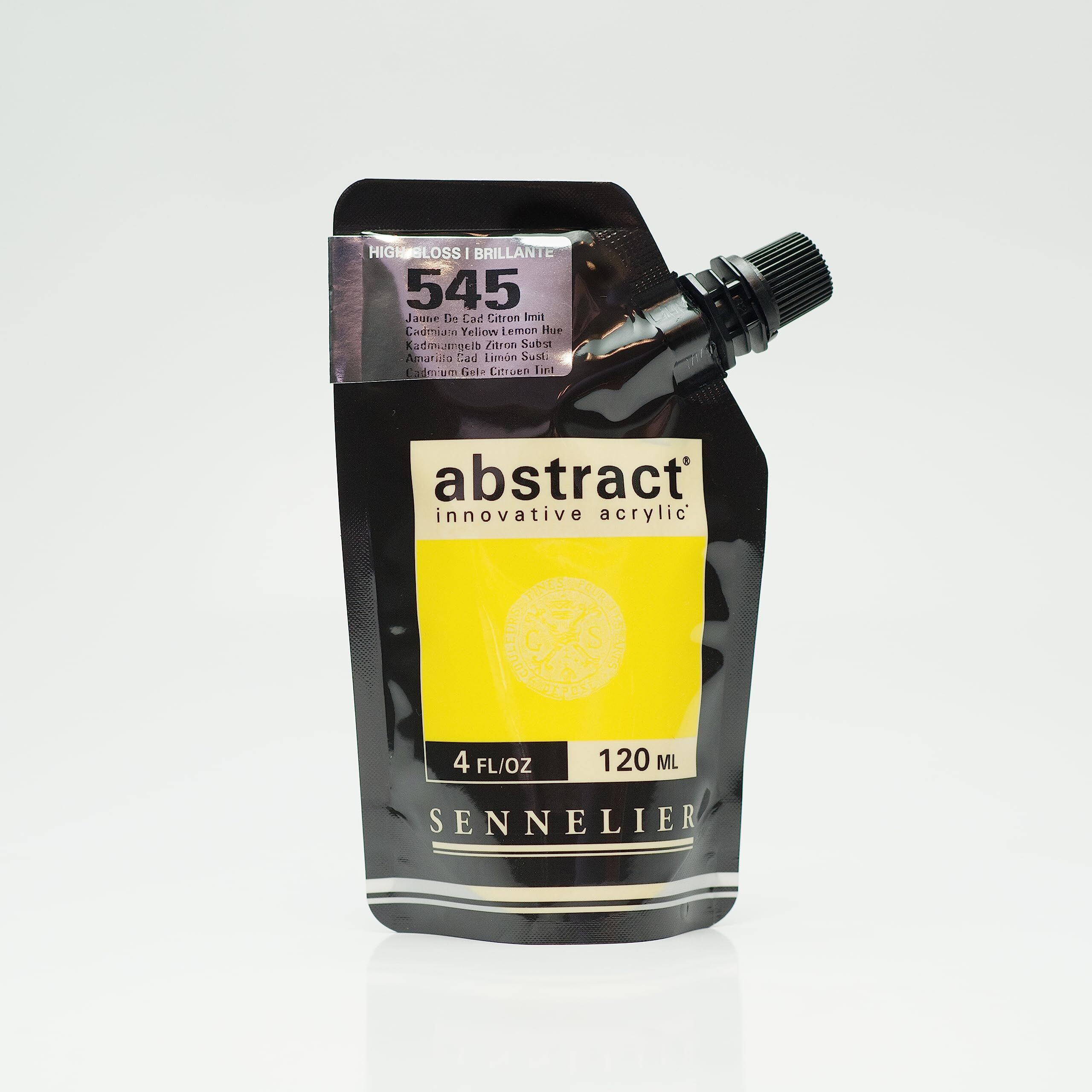 Sennelier Abstract Artist Acrylic 120 Ml Pouch (Cadmium Yellow Lemon Hue High Gloss) |Ideal For Urban Art, Large Murals, Or Abstract Expressionism.