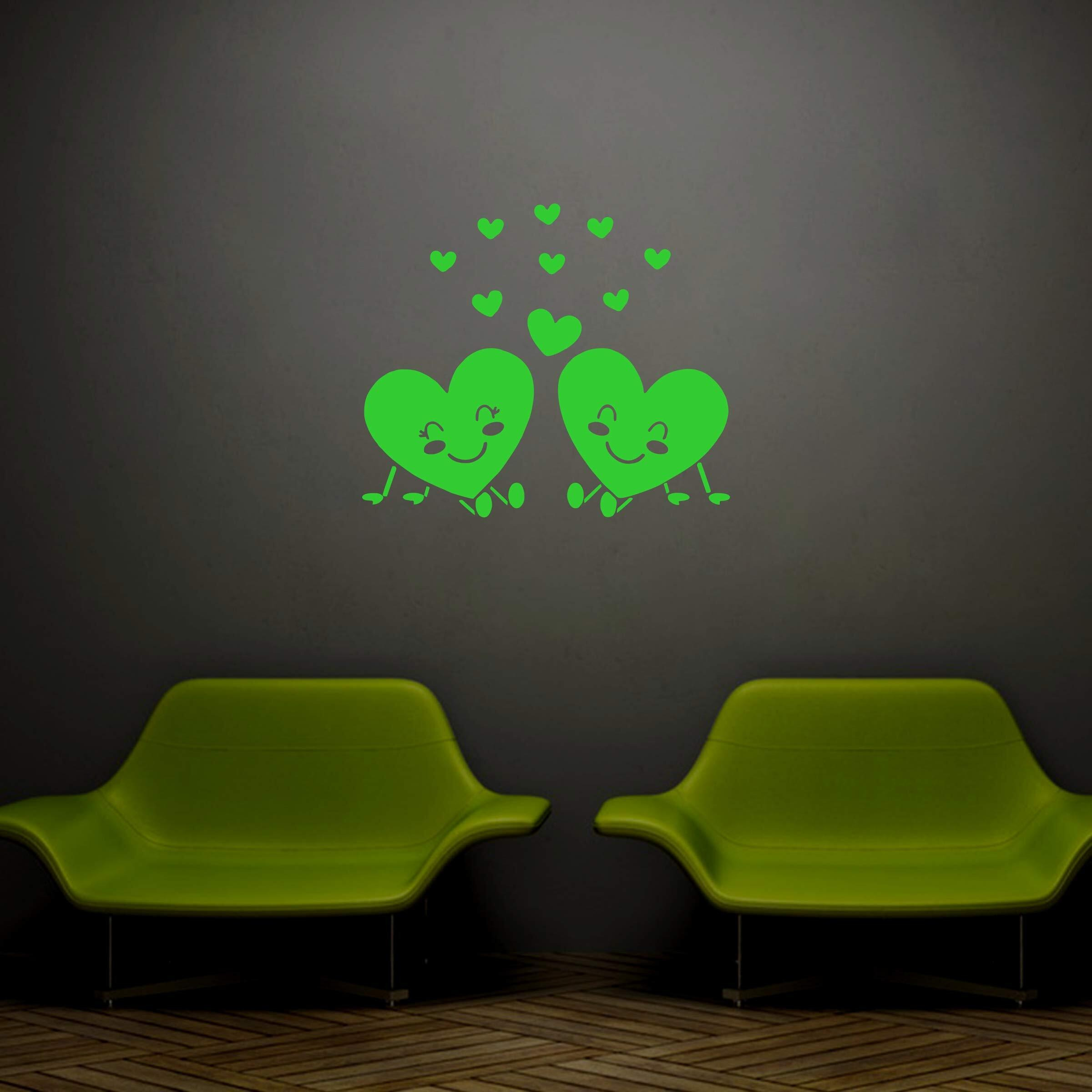 Dreamkraft Glow In The Dark Kids Room Decor Radium Sticker (Green, 17X25 Cm)