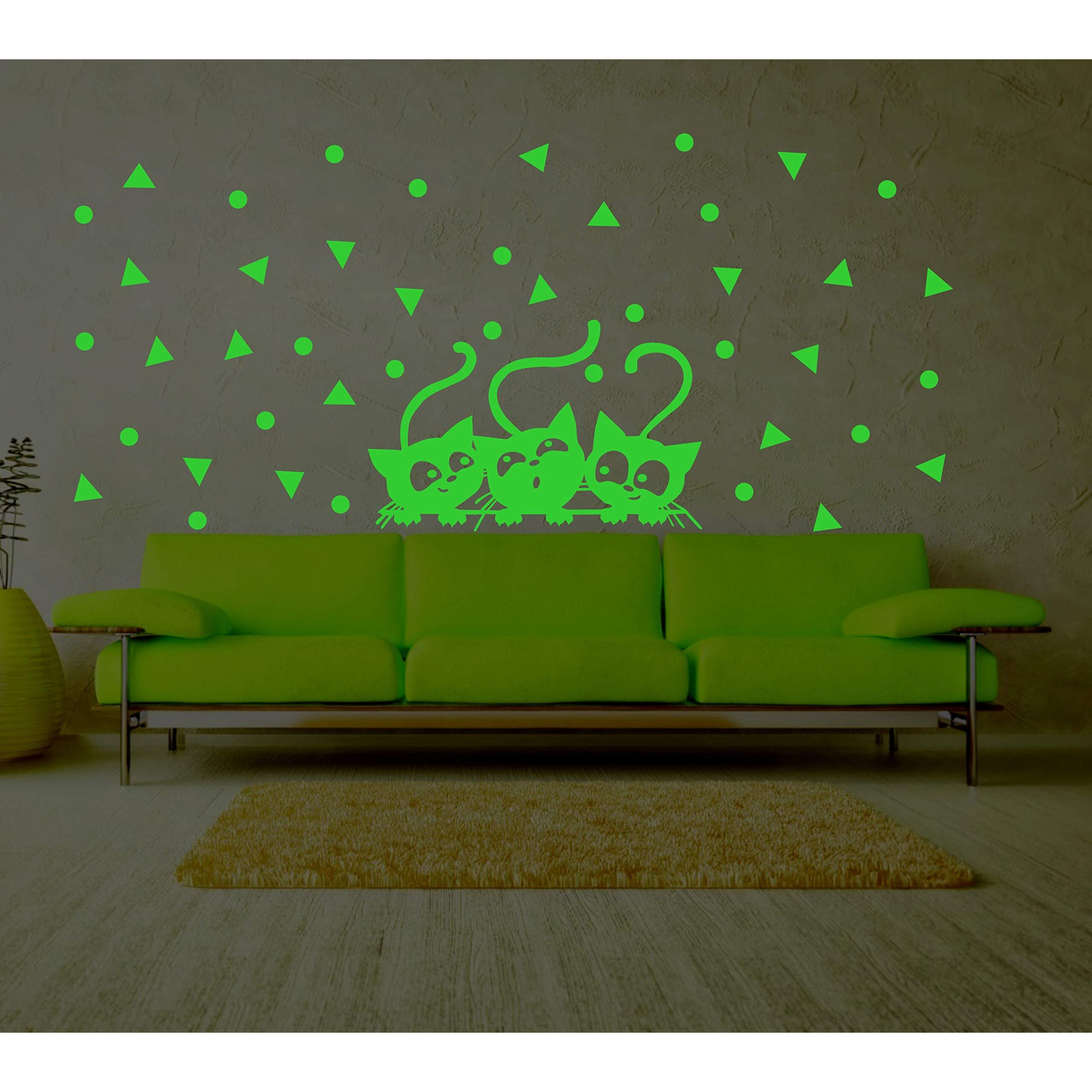Dreamkraft Kids Radium Wall Sticker Glow In Dark Room, Green, 51X26 Cm