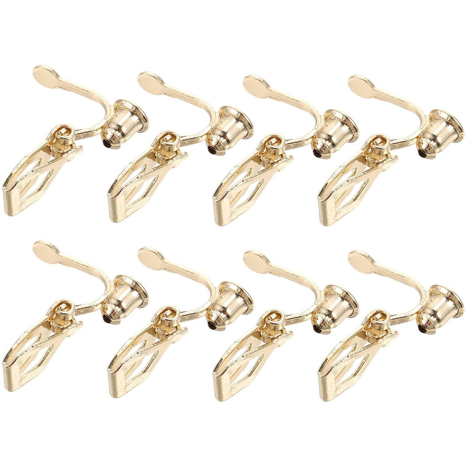 Artibetter 8Pcs Earring Clip Backs Diy Earring Base Clips Triangle Clip- On Earring Converter Components Findings Jewelry Making Tool Golden