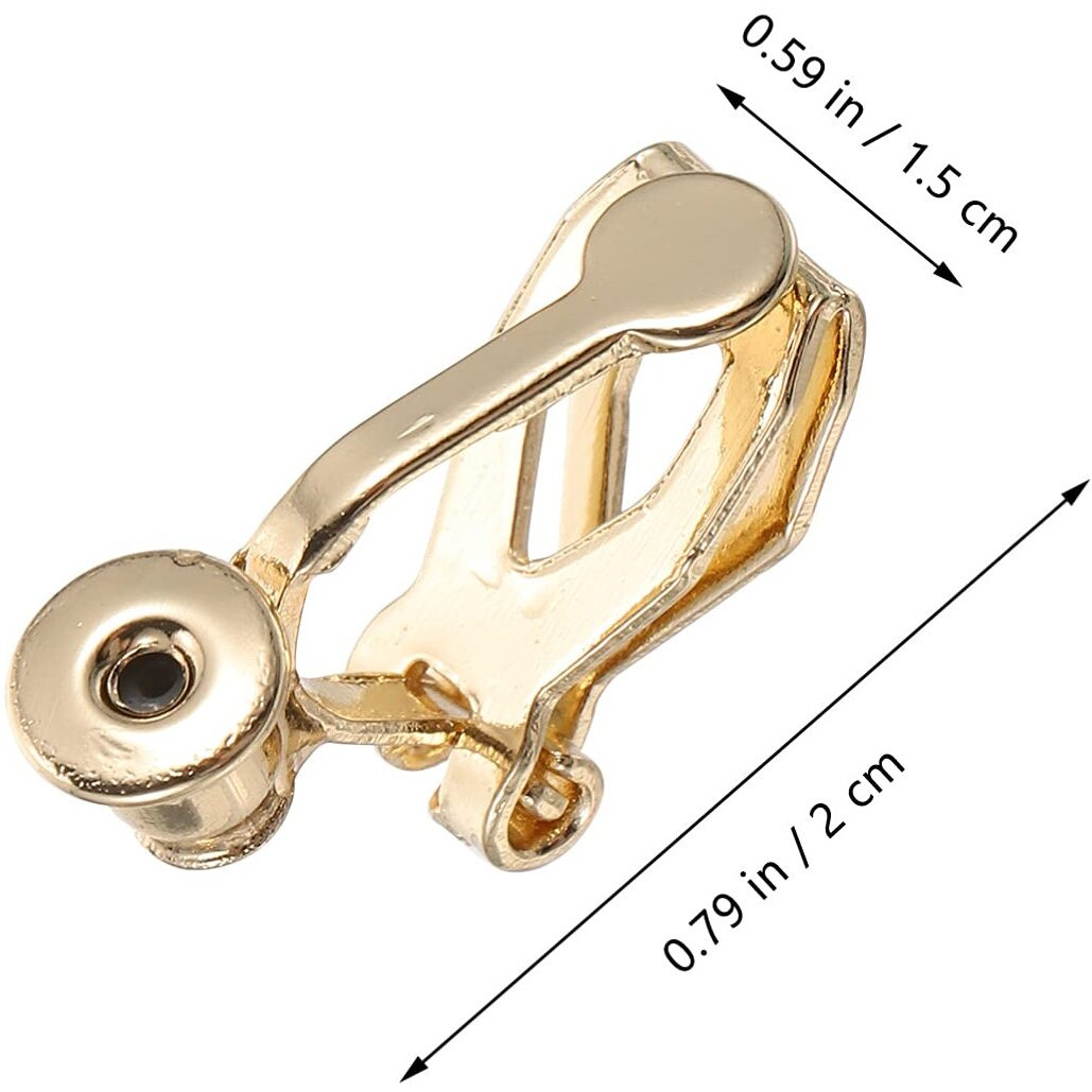 Artibetter 8Pcs Earring Clip Backs Diy Earring Base Clips Triangle Clip- On Earring Converter Components Findings Jewelry Making Tool Golden