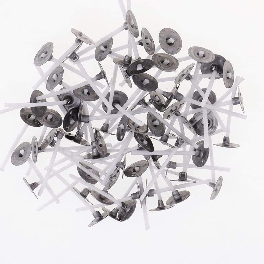 Kuber Selection Premium 1.25 Inch Low Smoke Diy Candle Making Wicks With Sustainer - Pack Of 200 Wicks For Crafting And T-Light Candles (200, 1.25 Inch)