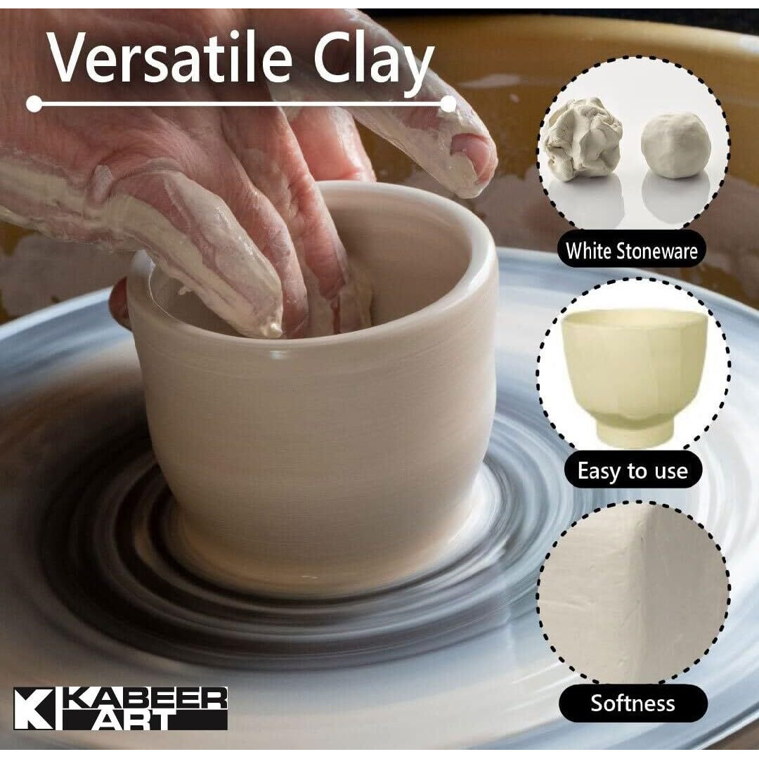 Kabeer Art 3Pc White, Grey And Terracotta Air Hardening Modelling Clay 500 Grams Each