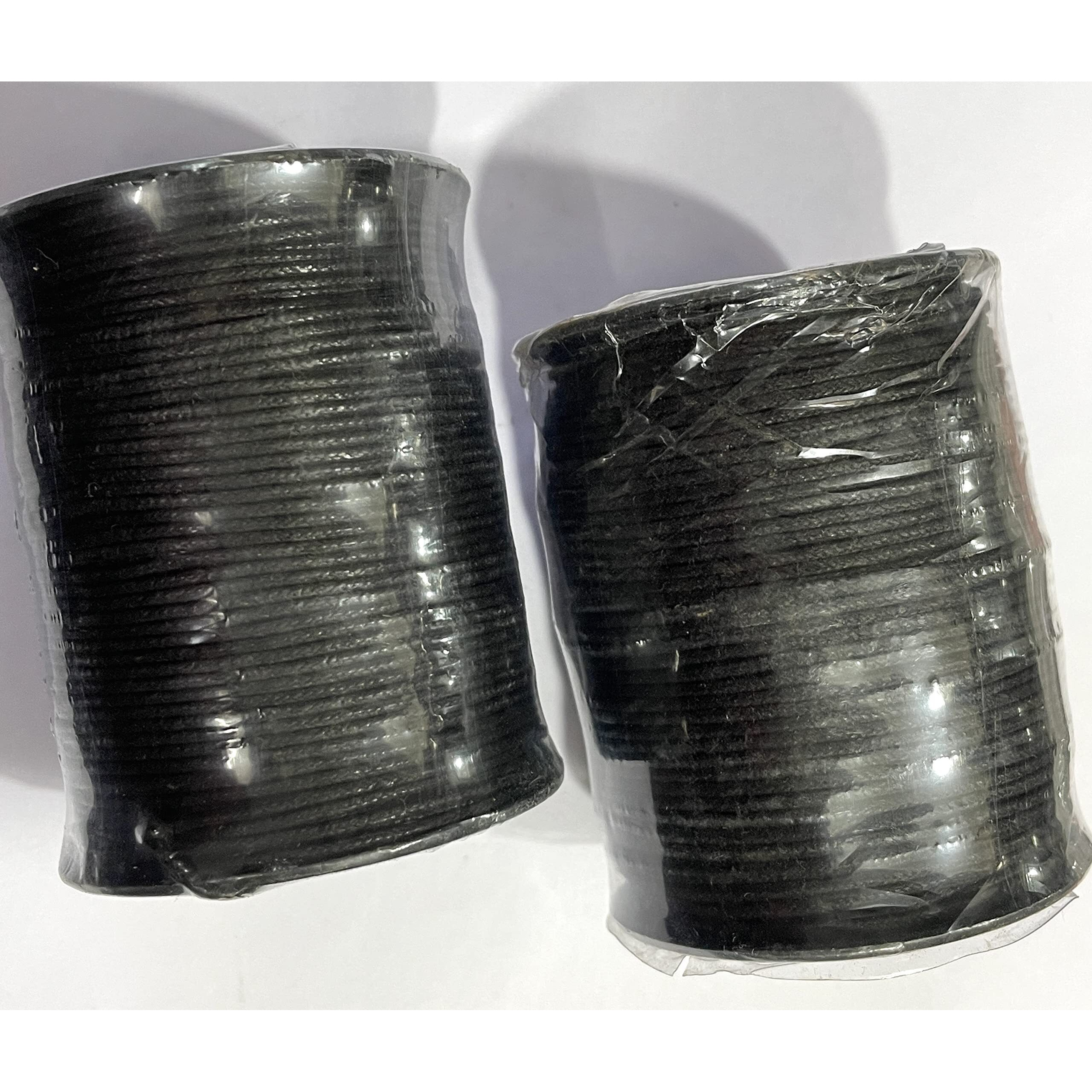 Omx, 2 Rolls (Total 200 Mtr, 100 Mtr In 1 Roll) Waxed Cotton Cord Macrame Bracelet Necklace Jewelry Making Waxed Beading Thread String (1.5 Mm Thick, Black)