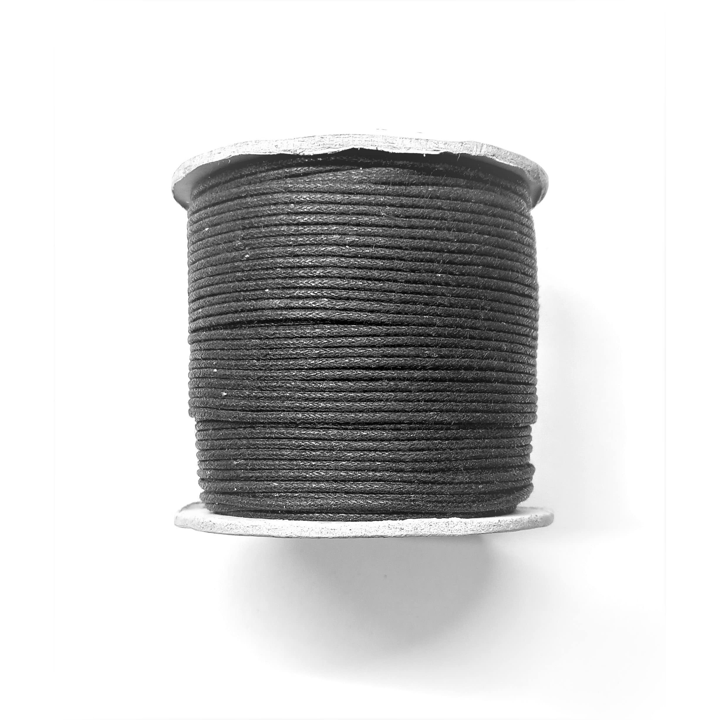 Omx, 2 Rolls (Total 200 Mtr, 100 Mtr In 1 Roll) Waxed Cotton Cord Macrame Bracelet Necklace Jewelry Making Waxed Beading Thread String (1.5 Mm Thick, Black)