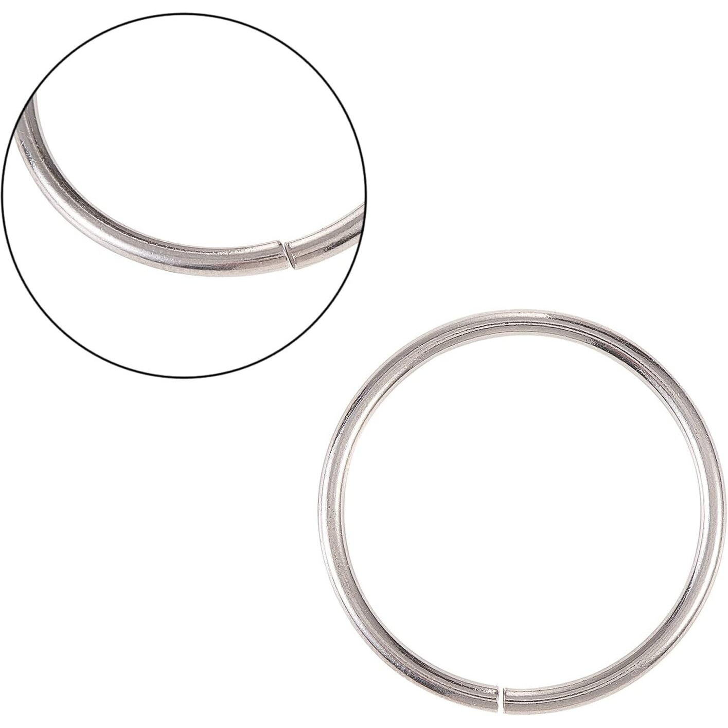 Resonant Craft 100 Pcs Stainless Steel Close But Unsoldered Jump Rings Split Rings Crystal Chandeliers Connectors For Chandelier Curtain Suncatchers Crystal Garland Necklaces Keys Jewelry Craft - 20Mm