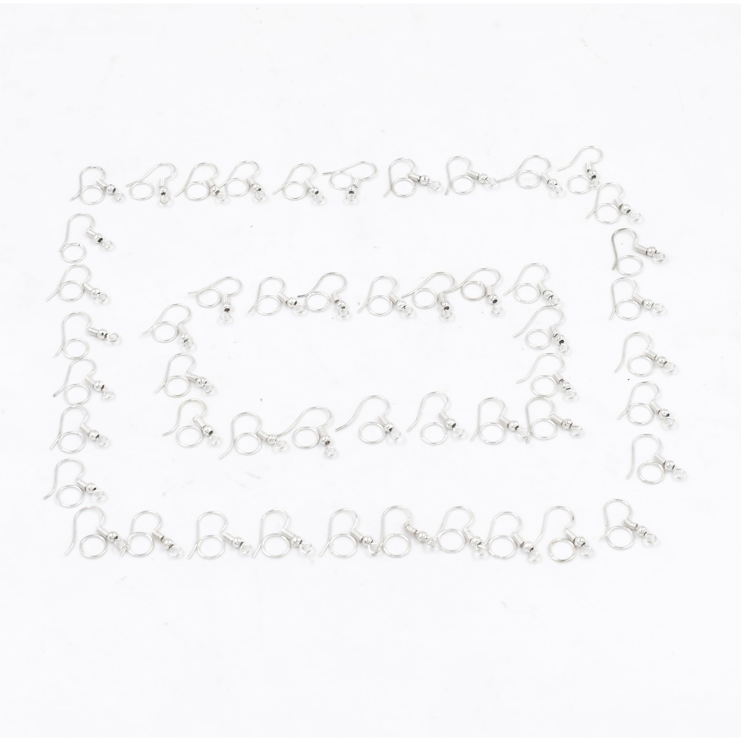 Ivei Diy Earring Hooks & Jump Rings For Jewellery Making  Bulk Pack | Diy Projects, Quilling & Craft | Ideal For Artists, Professionals, Kids (Set Of 50 - Silver)