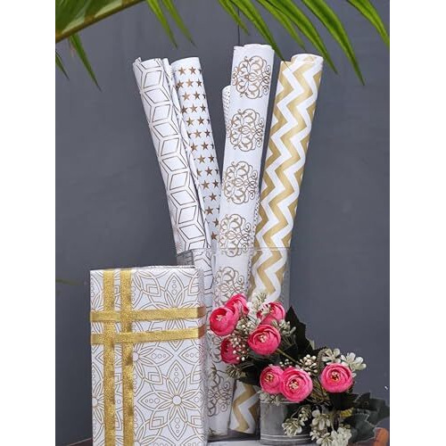 Ofixo (Md3) Premium Design Gift Wrapping Paper Sheet, Gift Wrap Roll, Gift Papers Sheets, Gift Cover Rapping Paper, Gift Packing Materials, Paper Sheet For Gift Packing (Mix Design - Pack Of 6)