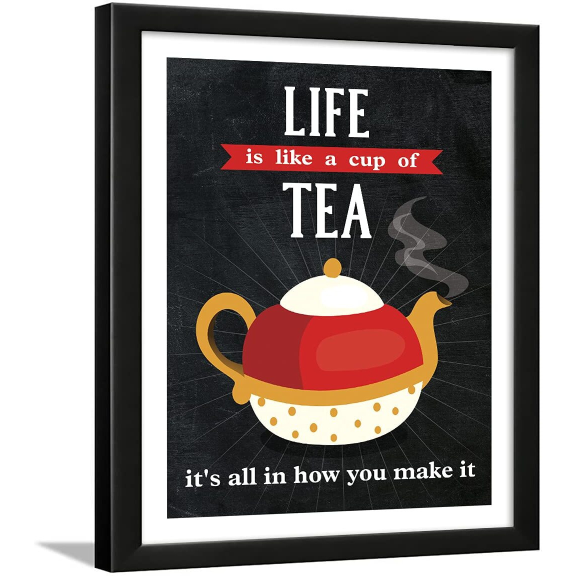 Chaka Chaundh - Tea Quotes Wall Frames - Kitchen Quotes Wall Frames Decor - Food Quotes Frames For Home & Cafe - Quotes Wall Frames For Dining Room - Tea Posters For Wall With Frame - (13.6 X 10.6 Inches)