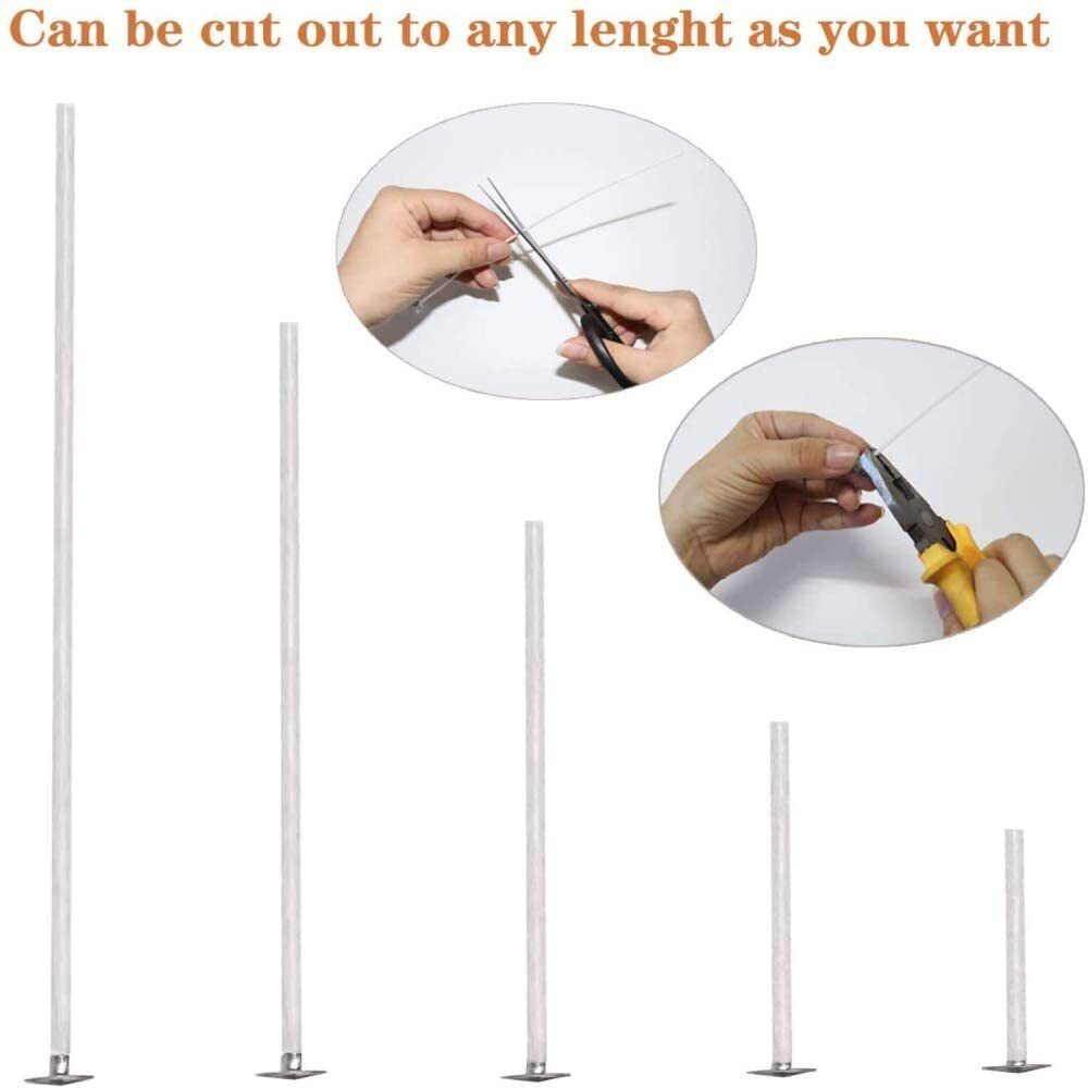 Kuber Selection 2 Inch Premium Low Smoke Diy Candle Making Wicks With Sustainer - Pack Of 200 Wicks For Crafting And T-Light Candles (200, 2 Inch)