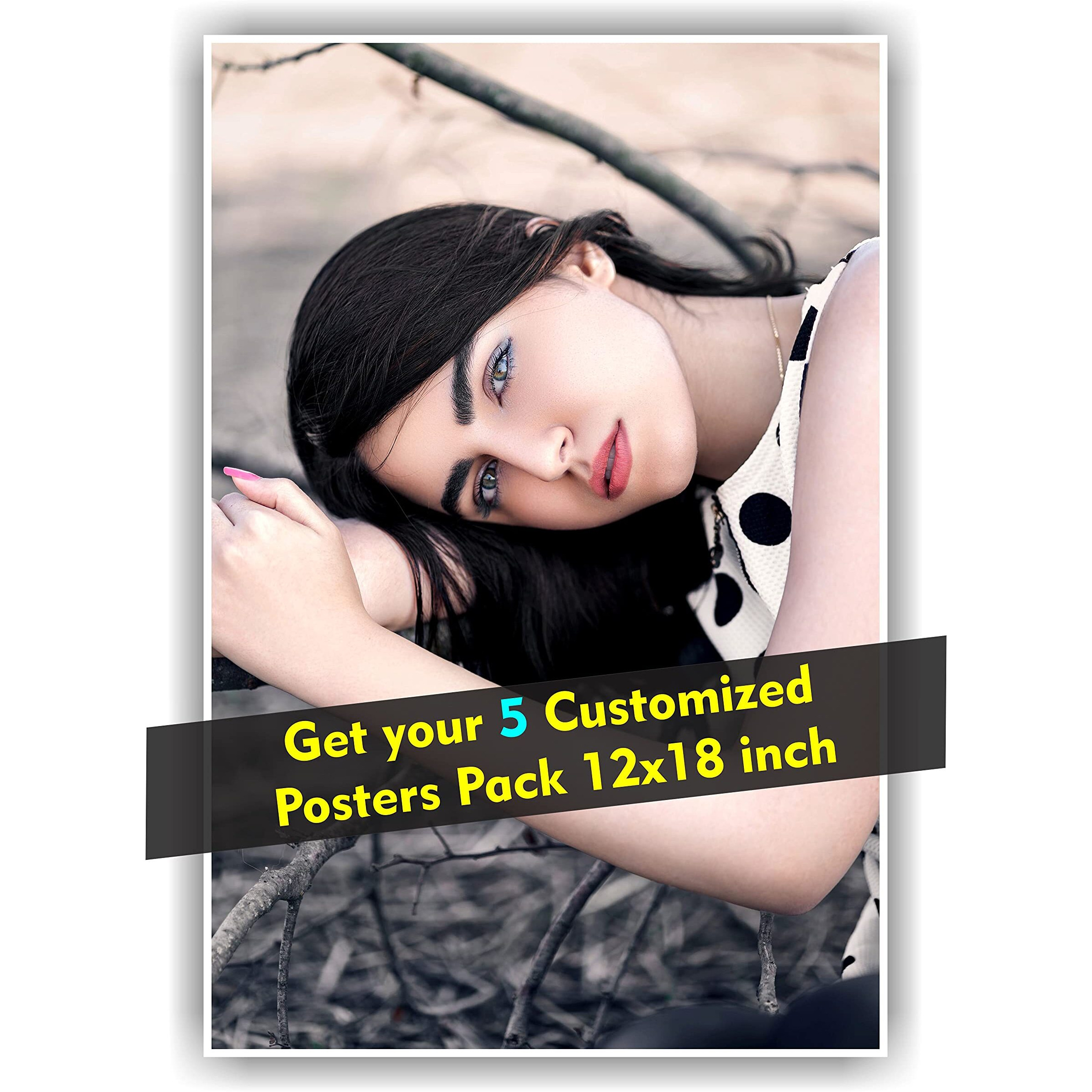 Kamaku Frames Personalized And Customized Posters Pack Of 5 Ii Size 12X18 Inch Ii Multicolor Hard Thick Matte Finish Sheet For Room Decoration