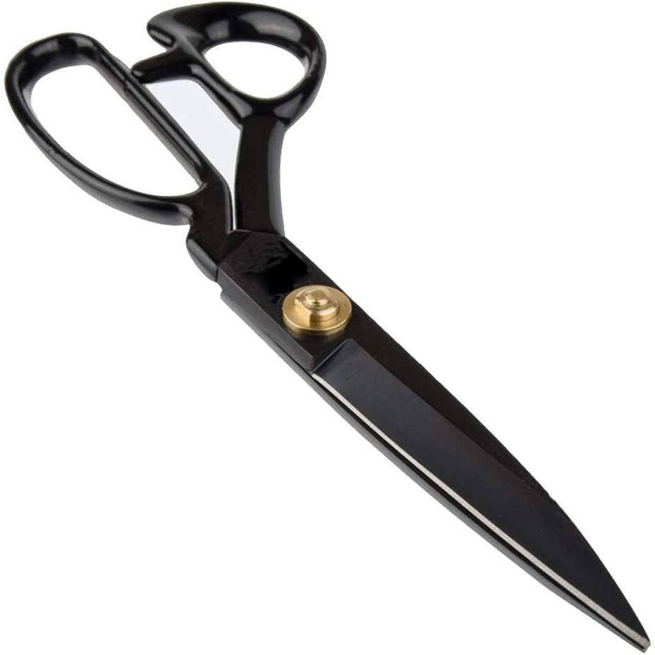 Acceptive 10 Inch Tailoring Scissors For Cloth Cutting, Professional Carbon Stainless Steel Tailor Scissor For Fabric Sewing, Best Multipurpose Scissor, Black - Set Of 1