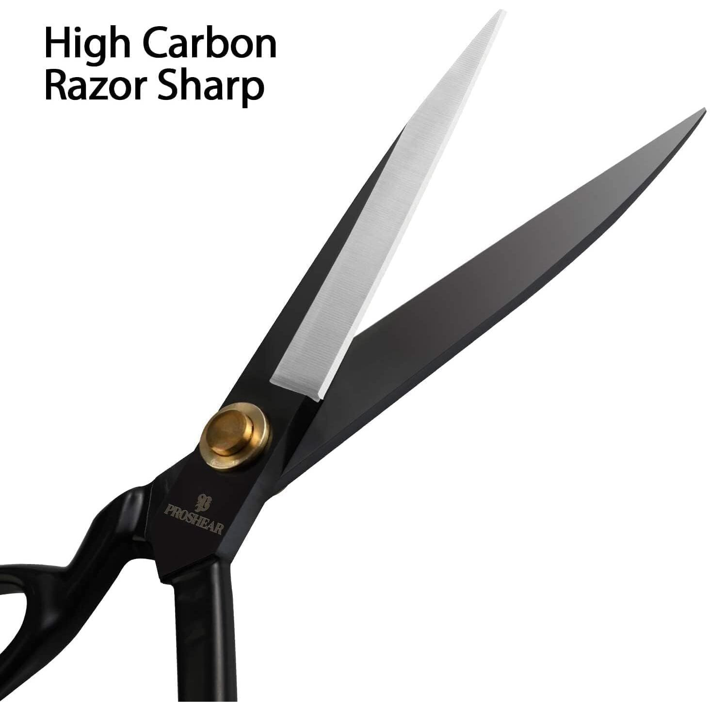 Acceptive 10 Inch Tailoring Scissors For Cloth Cutting, Professional Carbon Stainless Steel Tailor Scissor For Fabric Sewing, Best Multipurpose Scissor, Black - Set Of 1