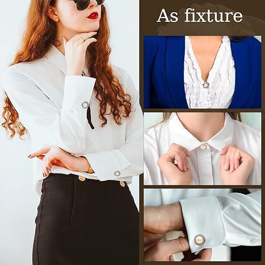 Bhuma 15 Pc's Safety Buttons For Women Brooch Shirt Brooch Buttons Cover Up Button Pearl Safety Brooch Pins Button For Clothing Dress Supplies Clothing Bags Accessories Supplies Diy Crafts