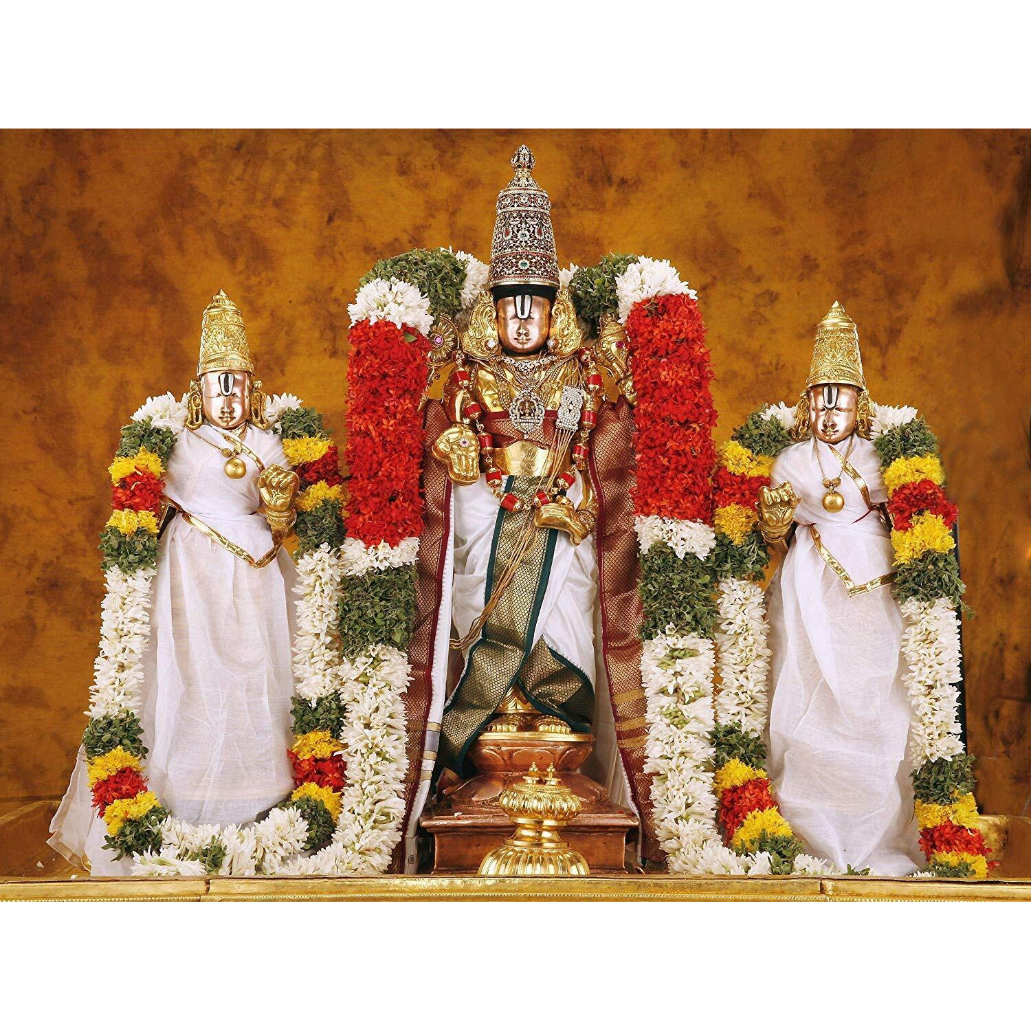 Printelligent Tirupati Balaji Religious Poster Framed Size (12 X 18 Inch) (Art Deco_01)