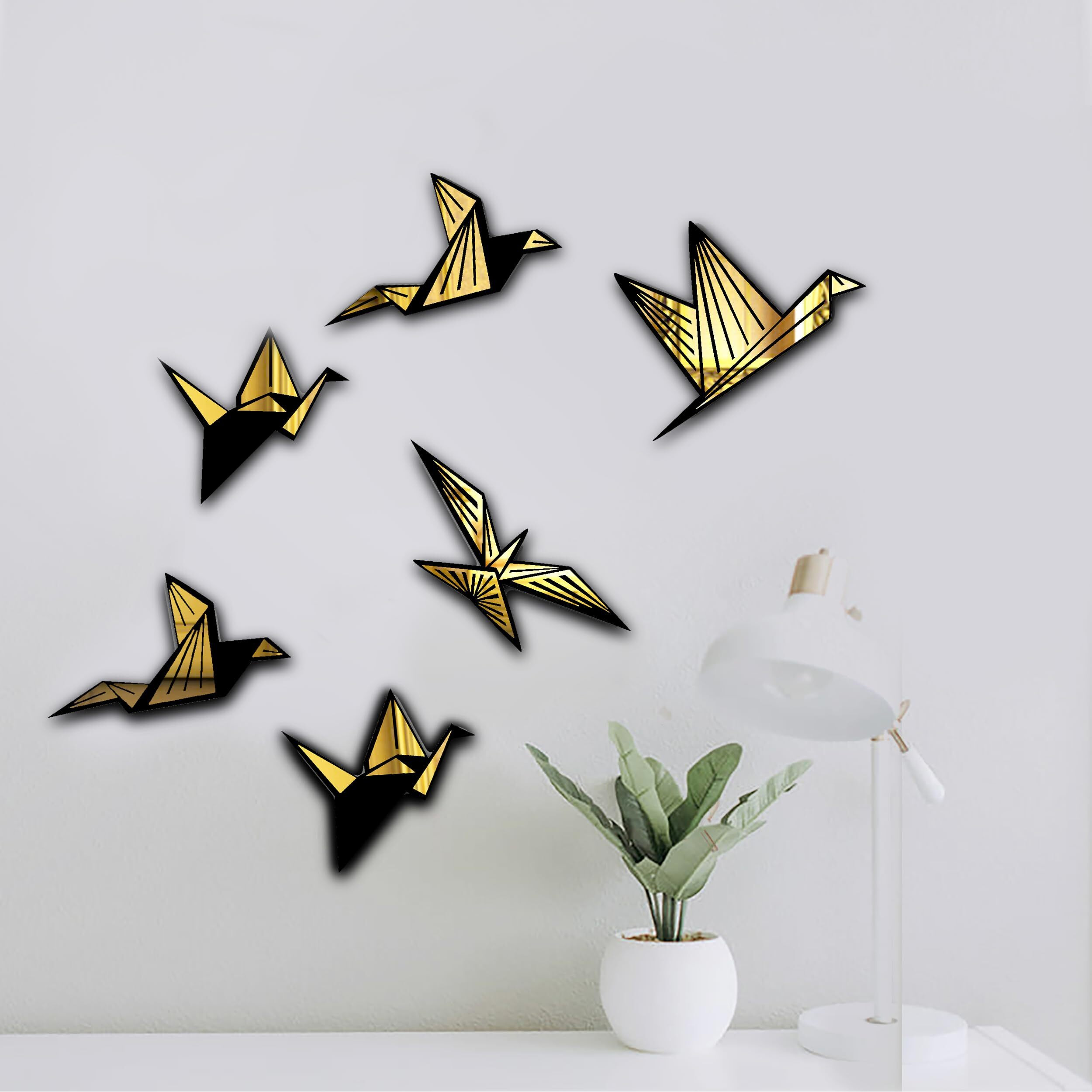 Vah- Kya Bat Hai  Mirror For Wall Decor, Glass Wall Decor, Wall Mirror Stickers Square, Mirrors Decor, Home Mirror For Wall Stickers For Living Room, Decorative Mirror Sticker (6 Pieces)