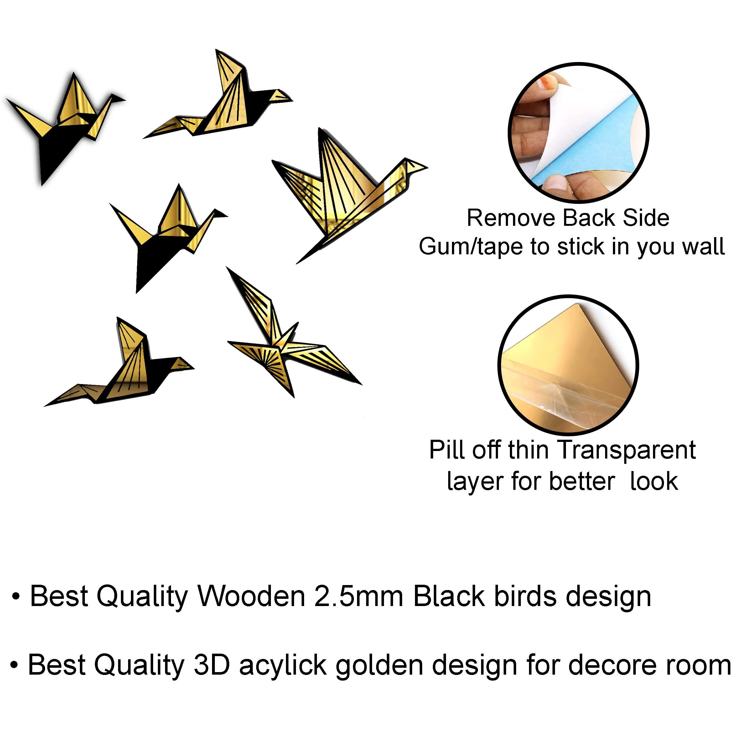 Vah- Kya Bat Hai  Mirror For Wall Decor, Glass Wall Decor, Wall Mirror Stickers Square, Mirrors Decor, Home Mirror For Wall Stickers For Living Room, Decorative Mirror Sticker (6 Pieces)