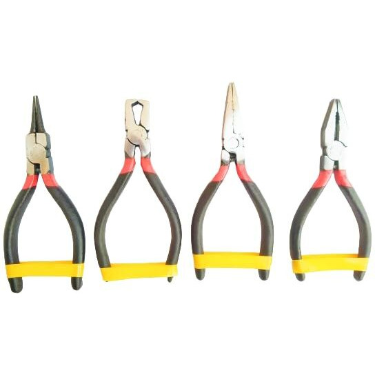 Pilerman 4-Pcs Jewellery Mini Pliers Cutter Round Bent Nose Beading Making Craft Tool