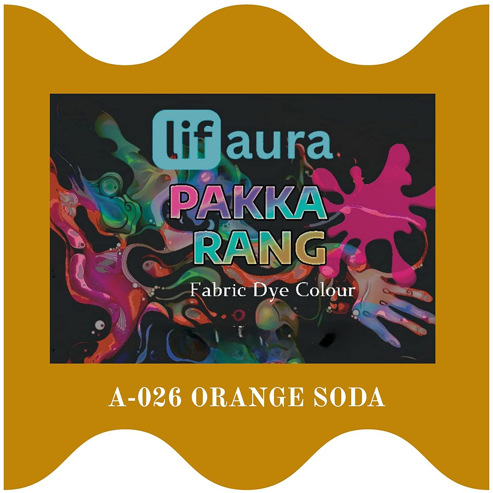 Prokart Lifaura Pakka Rang Fabric Permanent Dye Color Kit Pack Of 5 Sachets (5G Each 25G Pack) With 30G Dyfixer Shadea-26 Orange Soda(Same Color),