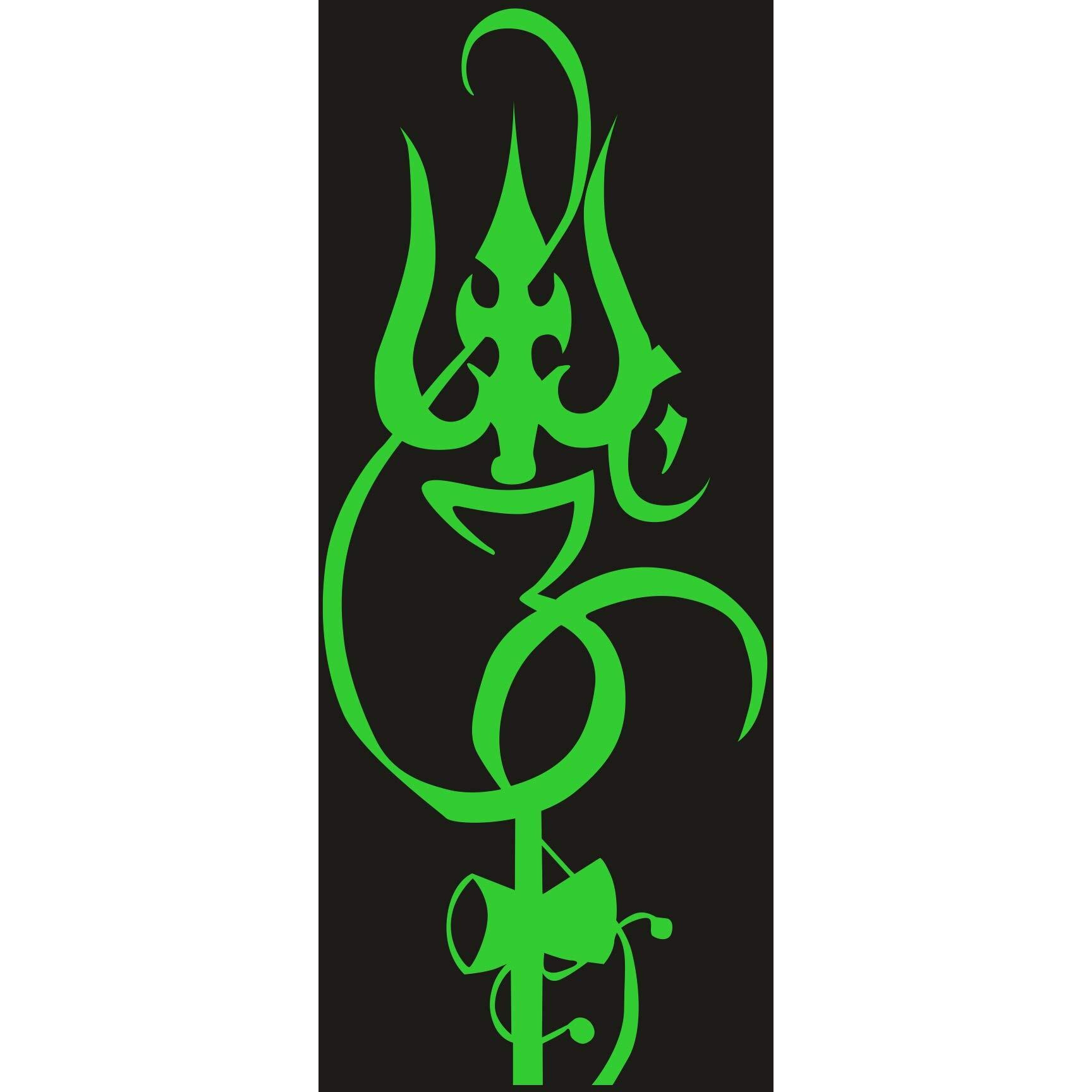 Dreamkraft Decorativ Shiva Glow In Dark Religious Radium Sticker For Wall Decor (Green, 25X17 Cm)