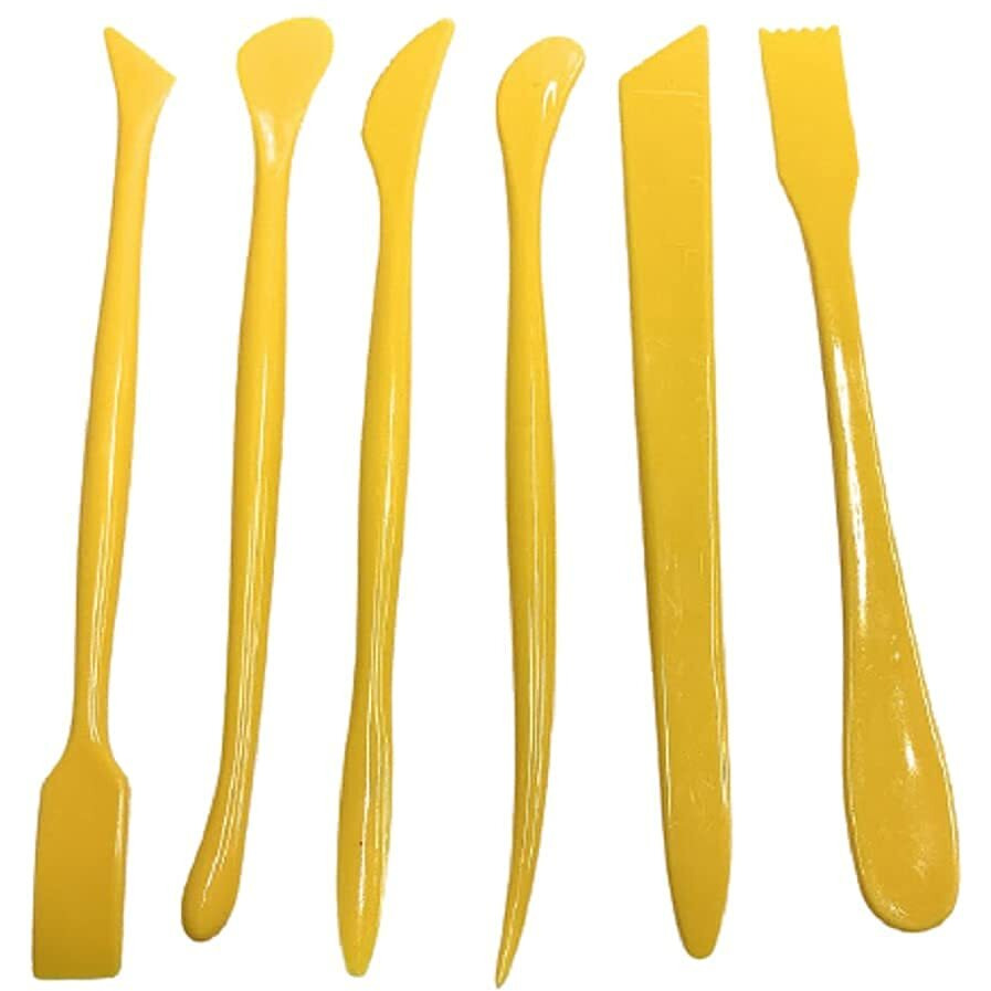 Artbee 6Pcs Set Plastic Crafts Clay Modeling Tool Pottery Carving Tools For Shaping And Sculpting For Ceramics Clay Pottery (Plastic Knife-7Pcs)