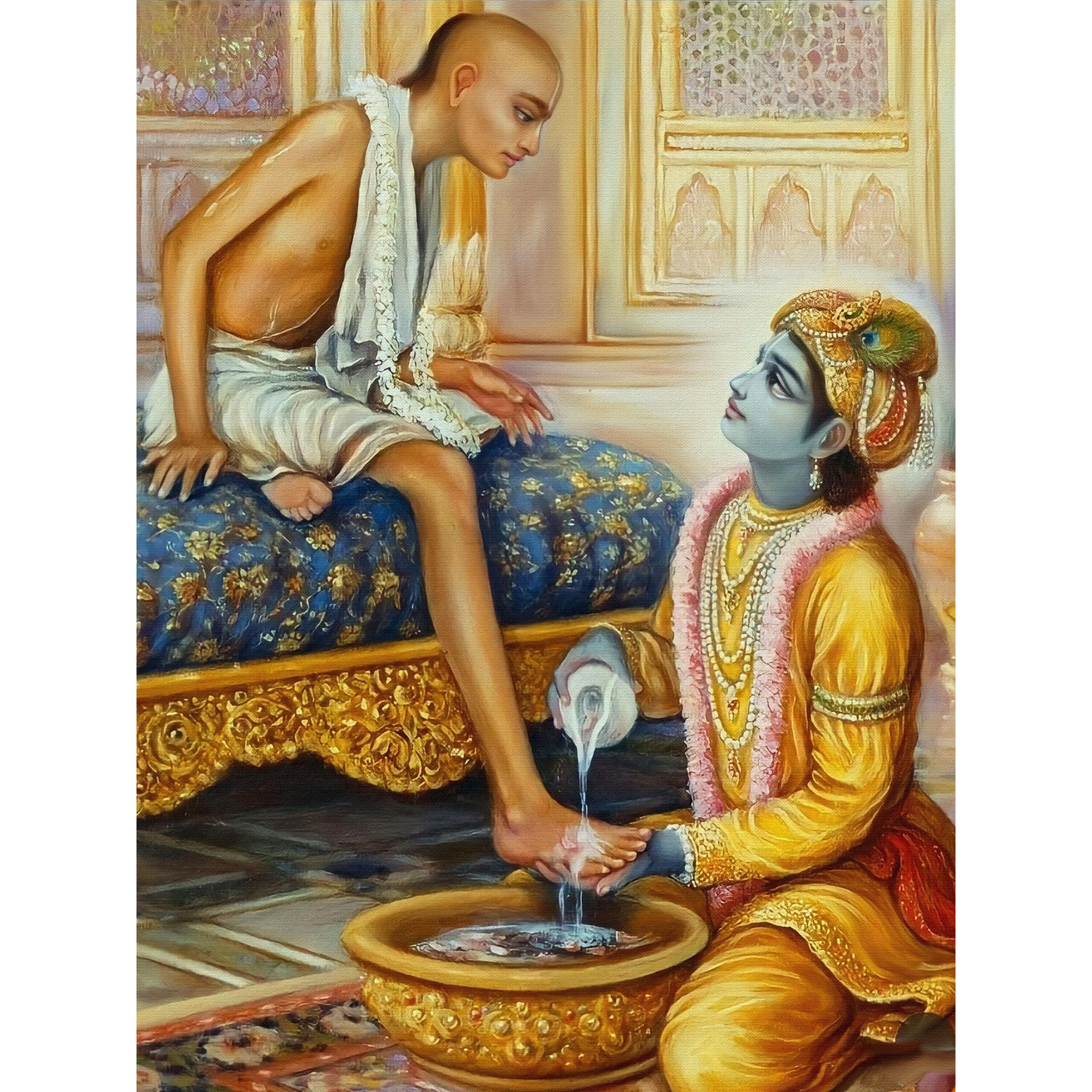 Jadoun Krishna And Sudama Friendship Art Photo Frame - Size 8X12 Inchse