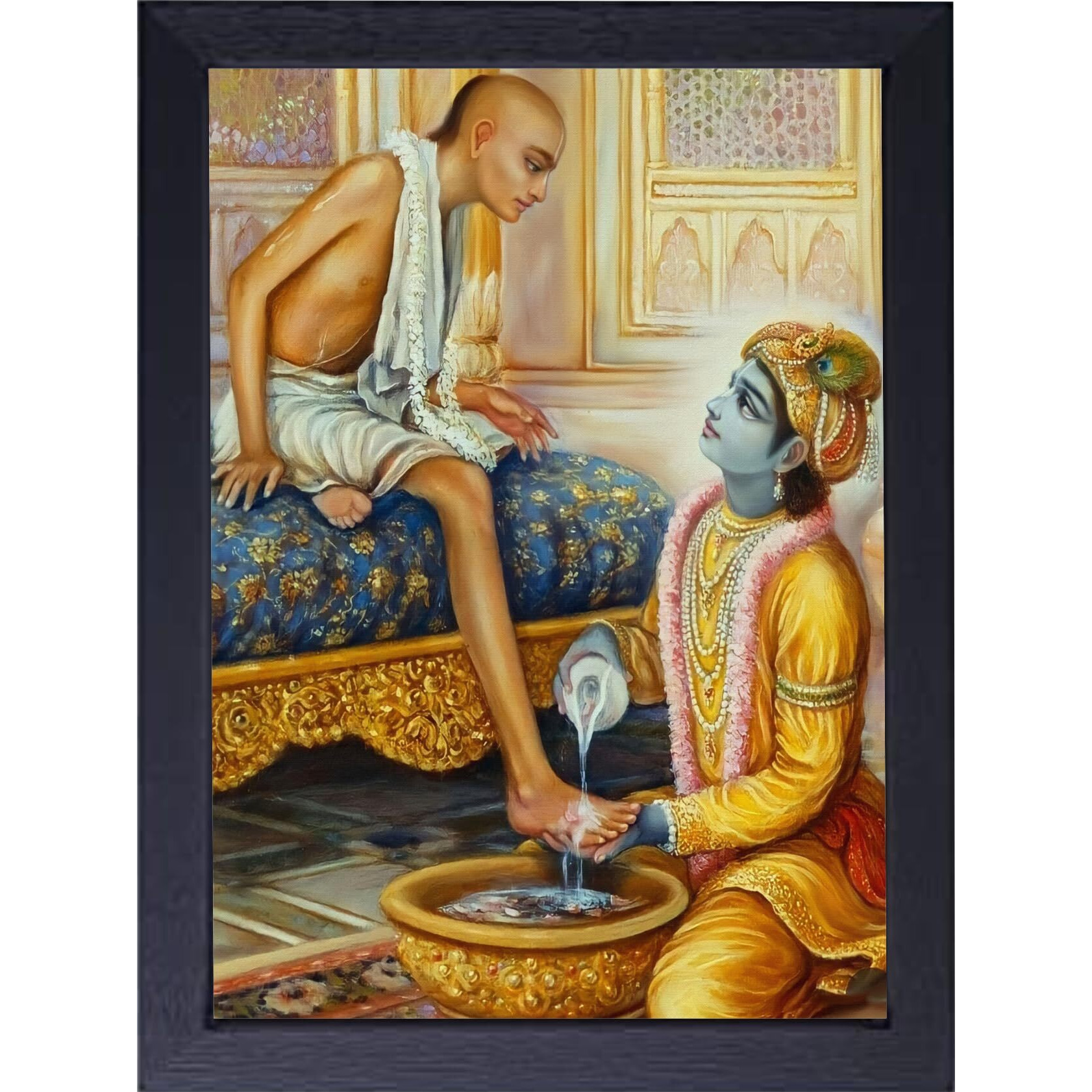 Jadoun Krishna And Sudama Friendship Art Photo Frame - Size 8X12 Inchse