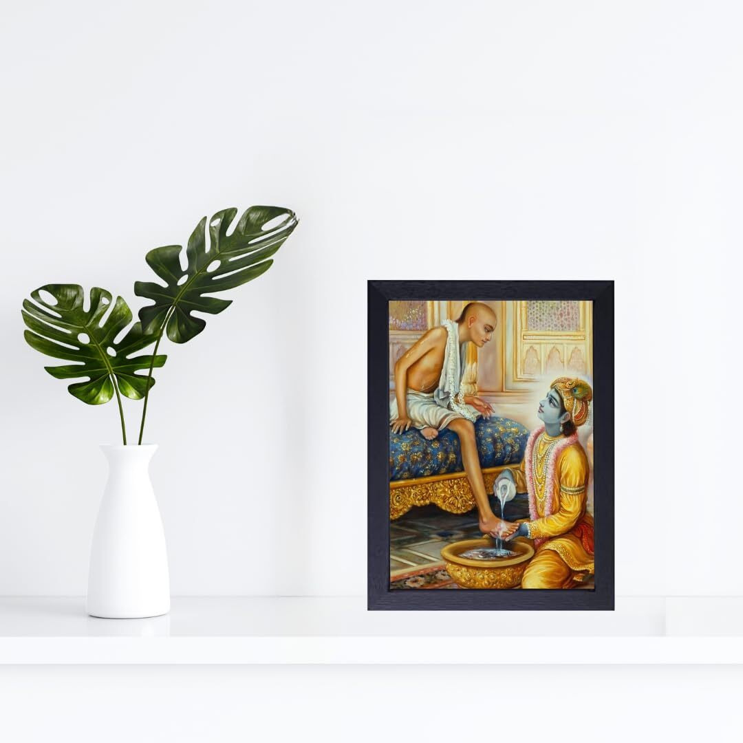 Jadoun Krishna And Sudama Friendship Art Photo Frame - Size 8X12 Inchse