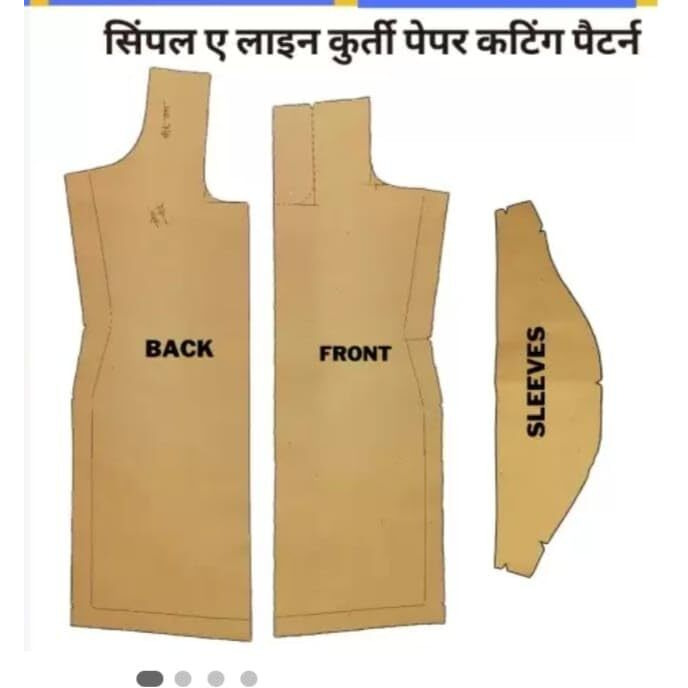 Parveen Fashion Simple A Line Kurti Pattern Front, Back,And Sleeves Cutting Pattern (Xl)