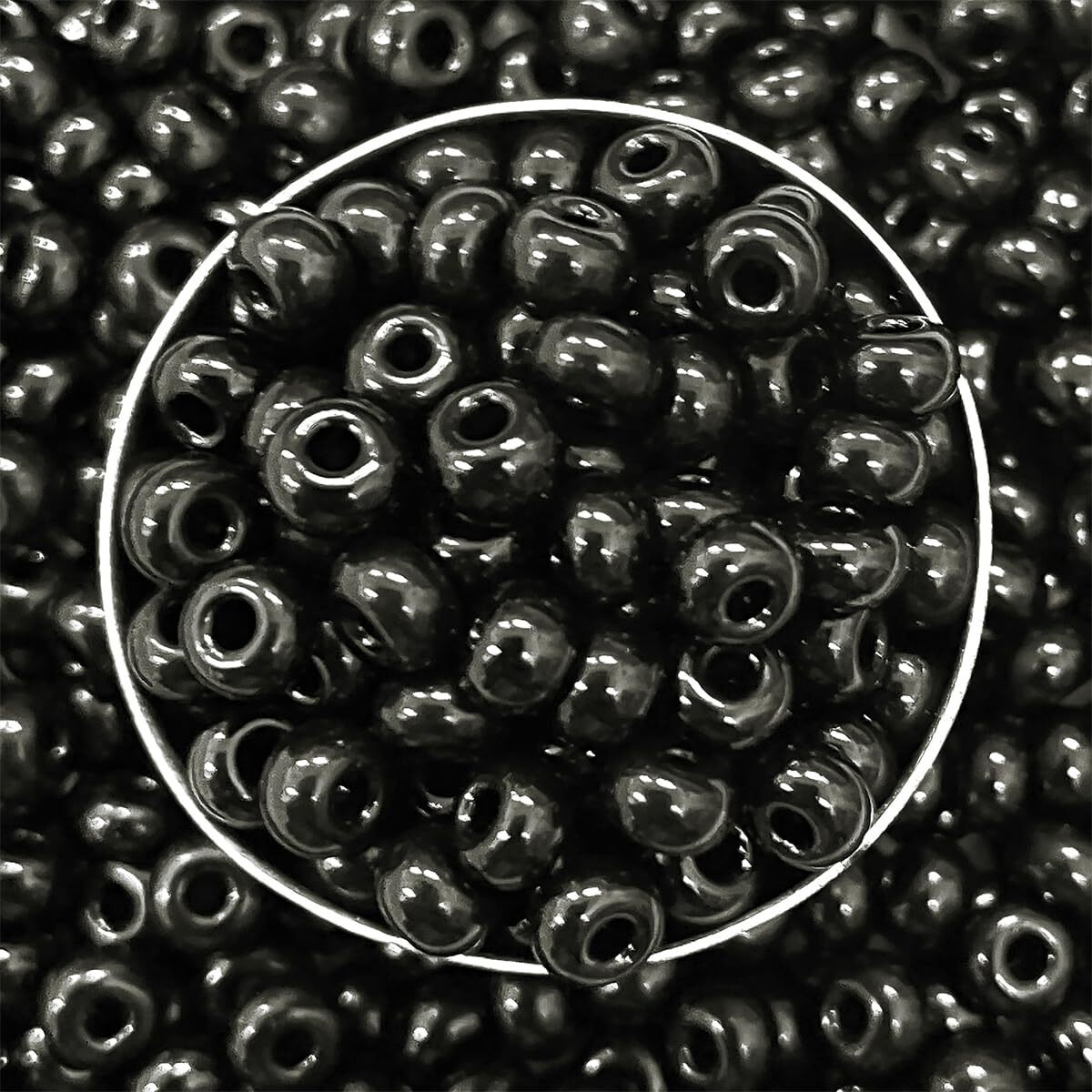 Embroiderymaterial 5Mm (4/0) Opaque Black Round Glass Beads For Craft, Jewellery Making, Embroidery, Bracelet Making, Pearls For Making Toran, Bag Decoration (100 Gm, Black)