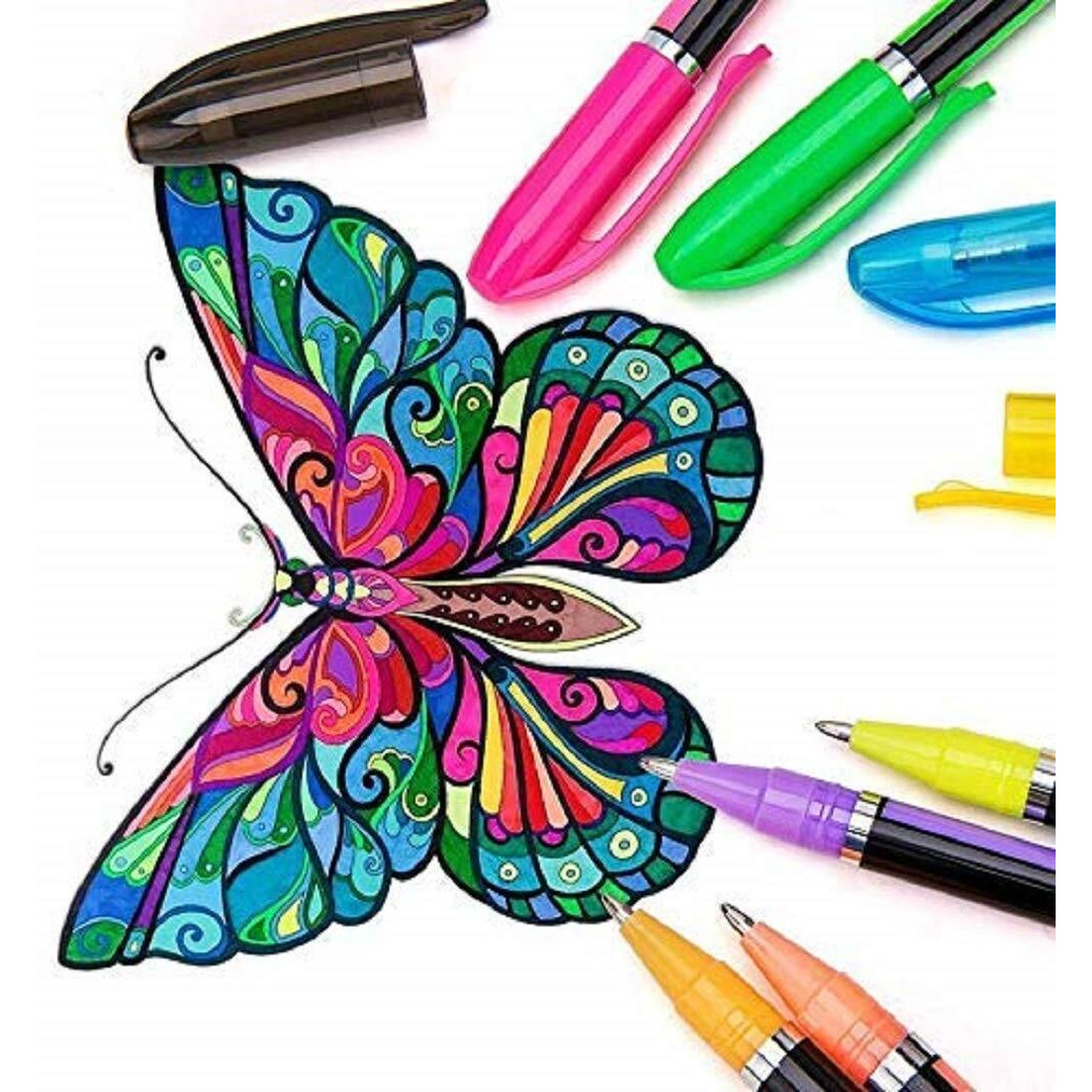 Magicwand Pack Of 16 PensSet Set Of Pastel,Glitter,Neon,Metallic Pen Coloring,Sketching Set For Kidsincludes Pastel Pens,Metallic Pens,Glitter Pens,Neon Pens