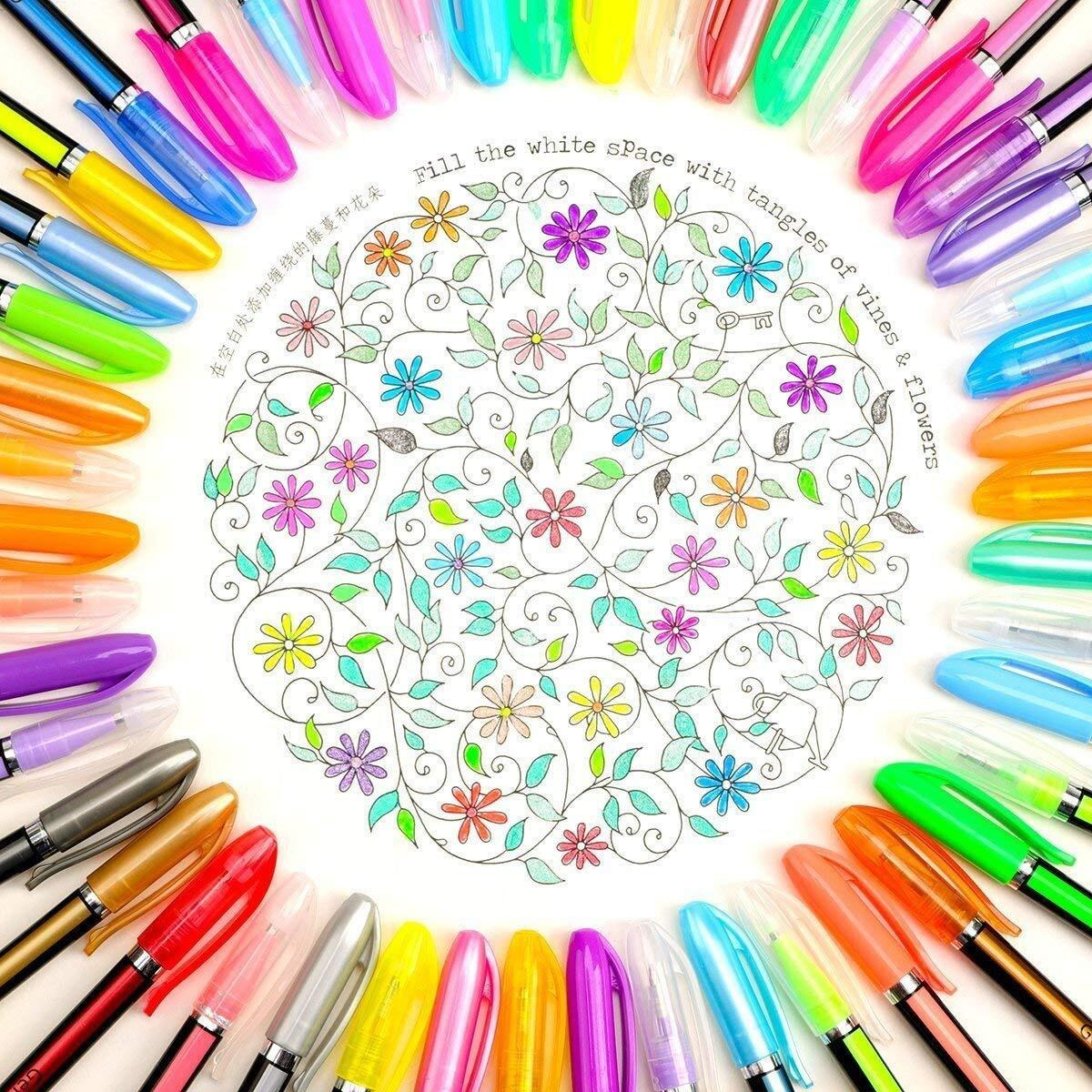 Magicwand Pack Of 16 PensSet Set Of Pastel,Glitter,Neon,Metallic Pen Coloring,Sketching Set For Kidsincludes Pastel Pens,Metallic Pens,Glitter Pens,Neon Pens