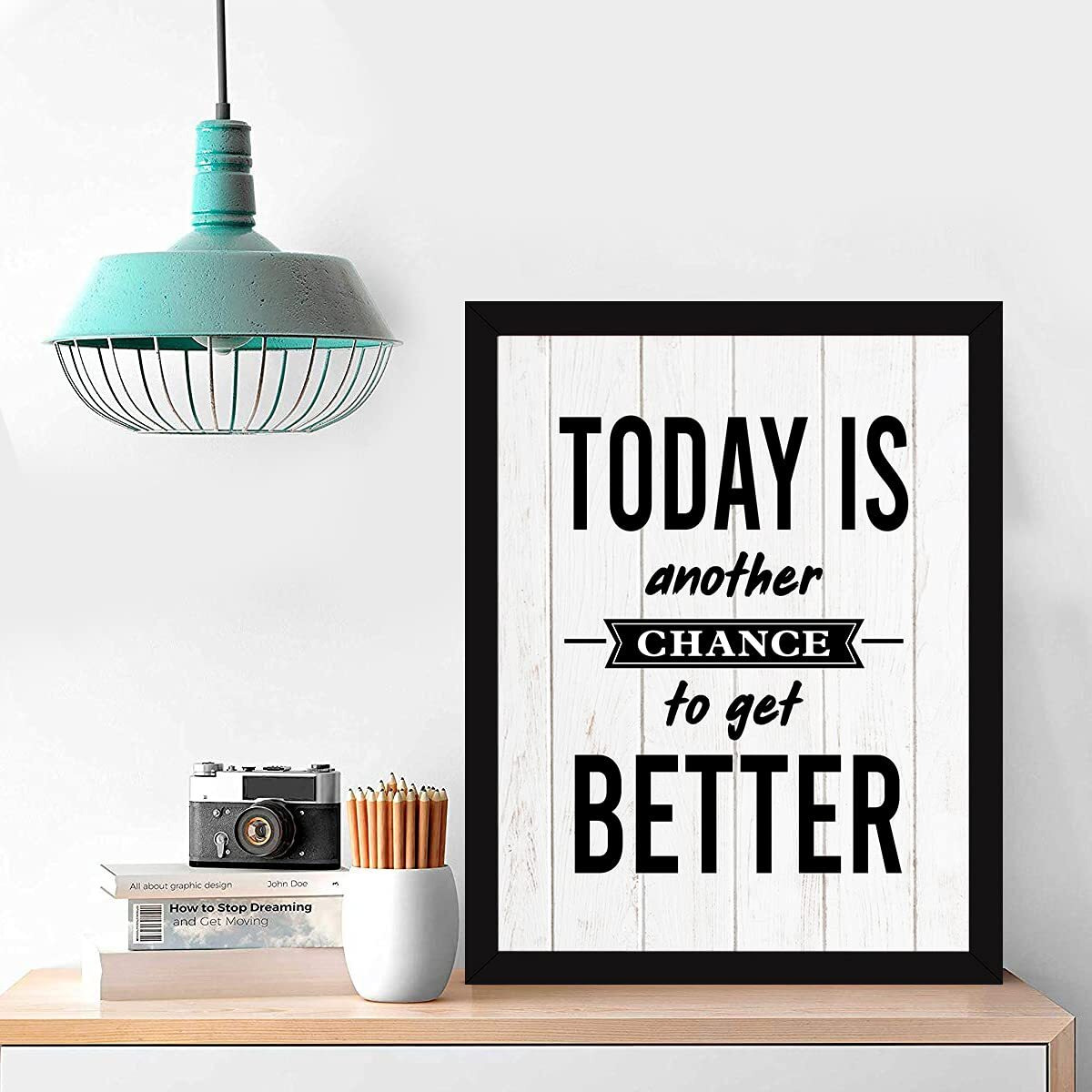 Chaka Chaundh - Office Quotes Frames - Motivational Quotes Wall Frames For Office - Performance Business Quotes Wall Frame - Office Quotes Wall Poster - (13.6 X 10.6 Inches) (Today Is An Another - White - 1)
