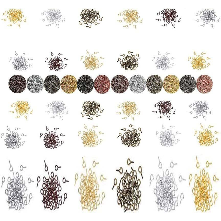 Diy Crafts 200 Pcs Screw Jump Rings, Antique Silver, D Hook Type Swivel Clasp Metal Lanyard Snap Lobster Claw Clasp Keychain Ring Eye Screw Ju(200 Pcs Screw Jump Rings, Antique Silver)