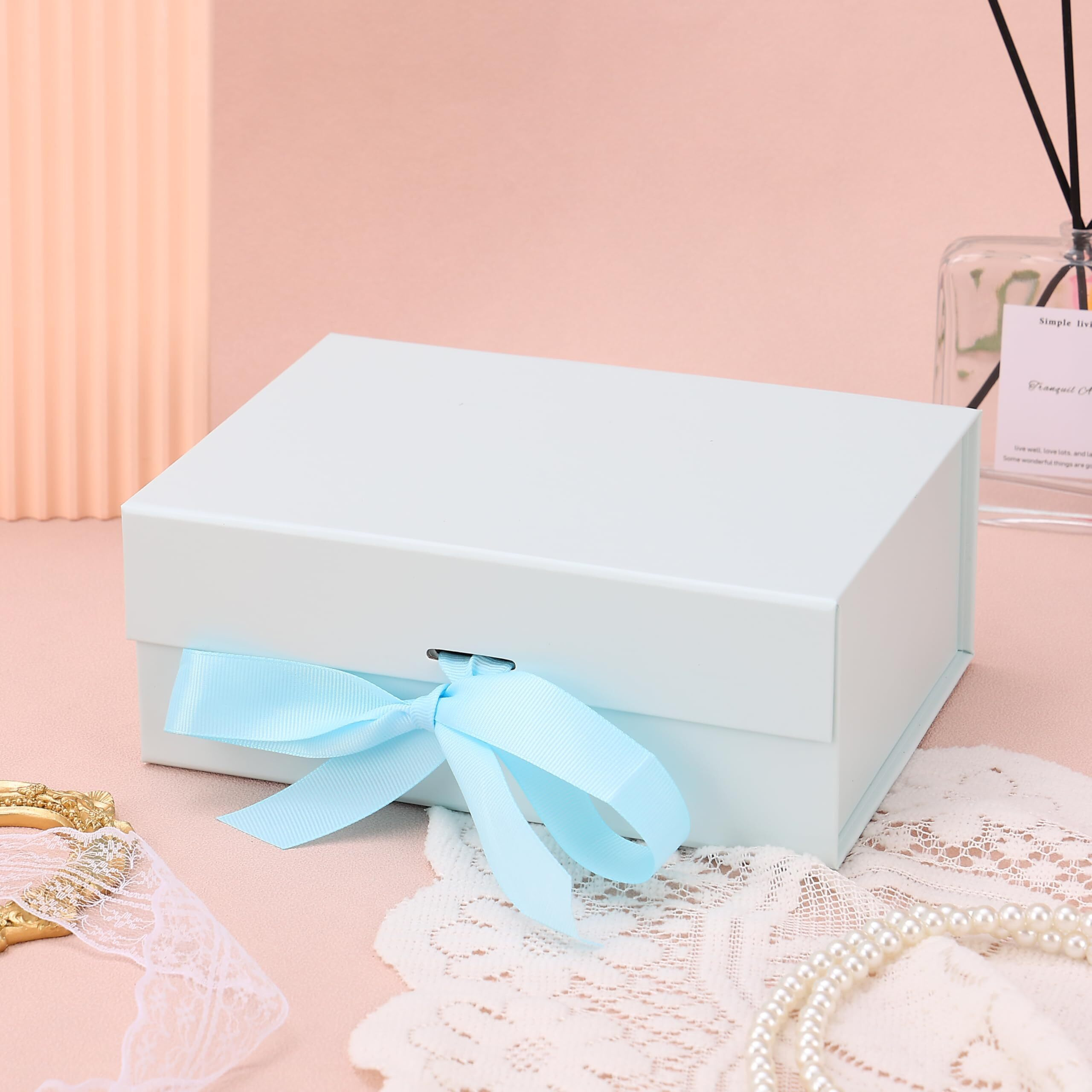 Home Elements Decorative Luxury Gift Box With Ribbon For Packaging Multipurpose Gift Hampers Foldable Gift Packing Boxes Perfect For Presents Diwali Christmas Wedding Birthdays Special Occasions(Blue)