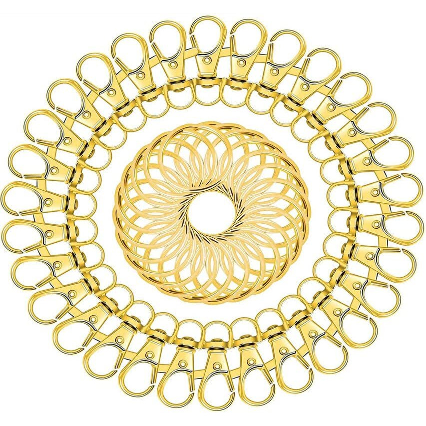 Diy Crafts Pack Of 10 Pcs, Gold, Key Chain Clip Hooks Swivel Clasps Lanyard Snap Hook (Pack Of 10 Pcs, Gold)