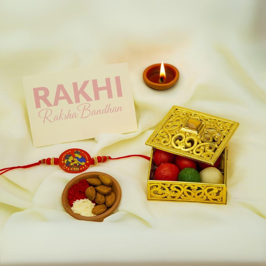 Satyam Kraft 12 Pcs Acrylic Golden Decorative Gift Boxes For Rakhi & Raksha Bandhan | Mini Packing Boxes For Return Gifts, Sweets, Wedding, Engagement, Pooja, Festive Use (Gold, 8X3 Cm)